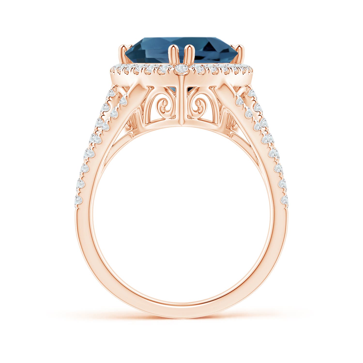 AA - London Blue Topaz / 6.07 CT / 14 KT Rose Gold