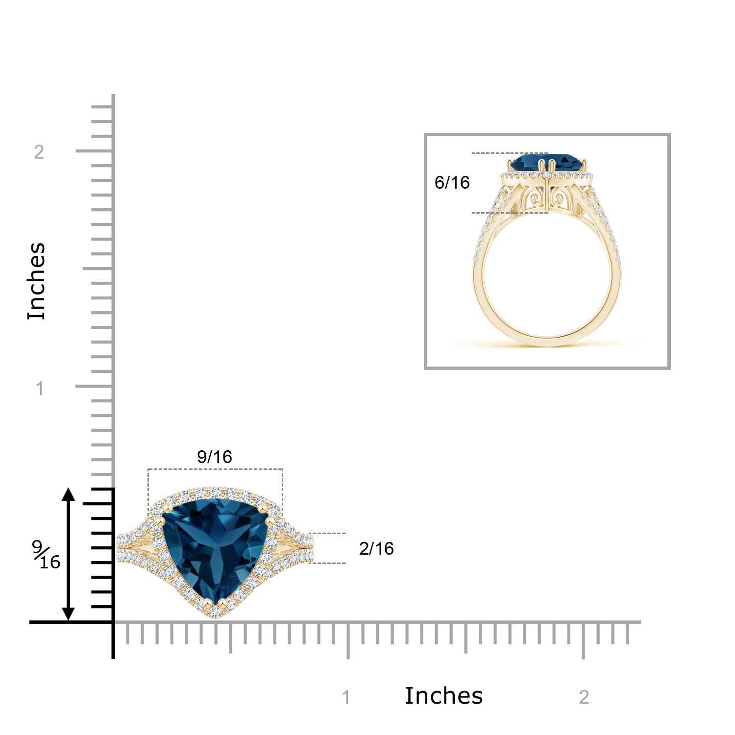 AAA - London Blue Topaz / 6.07 CT / 14 KT Yellow Gold