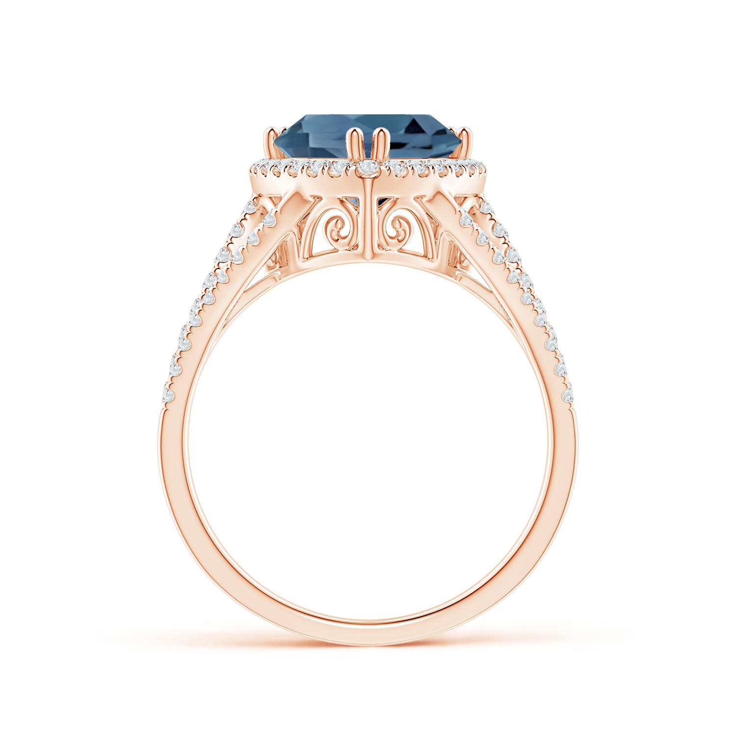 A - London Blue Topaz / 3.16 CT / 14 KT Rose Gold