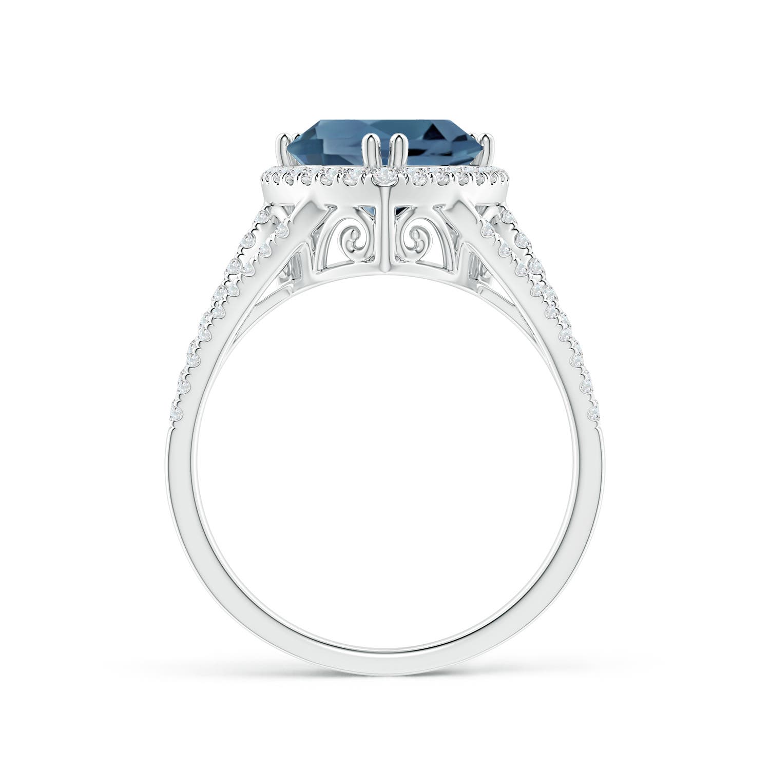 A - London Blue Topaz / 3.16 CT / 14 KT White Gold