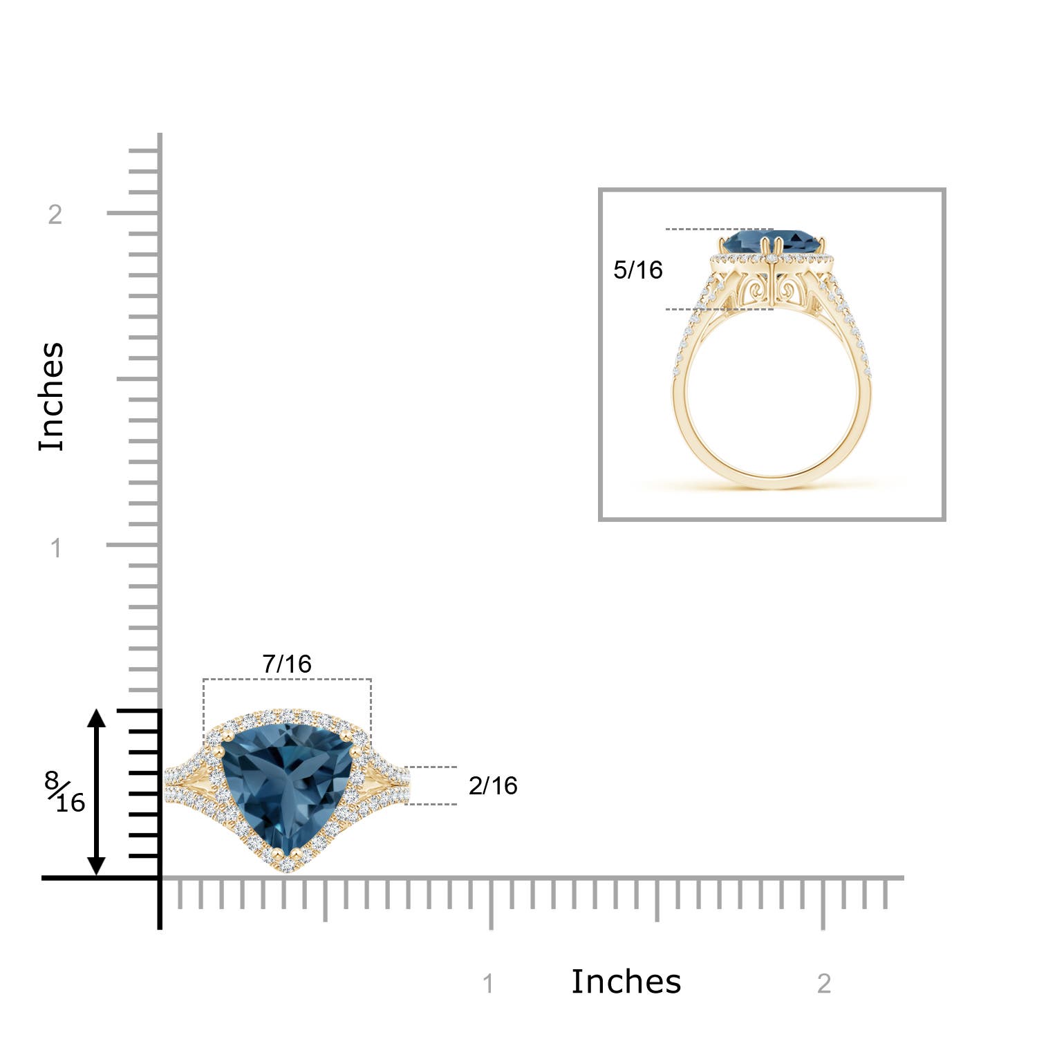 A - London Blue Topaz / 3.16 CT / 14 KT Yellow Gold