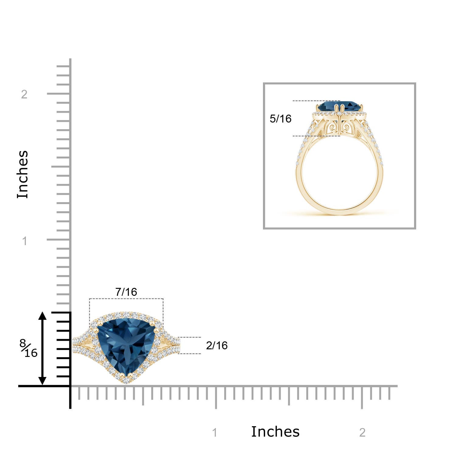 AA - London Blue Topaz / 3.16 CT / 14 KT Yellow Gold