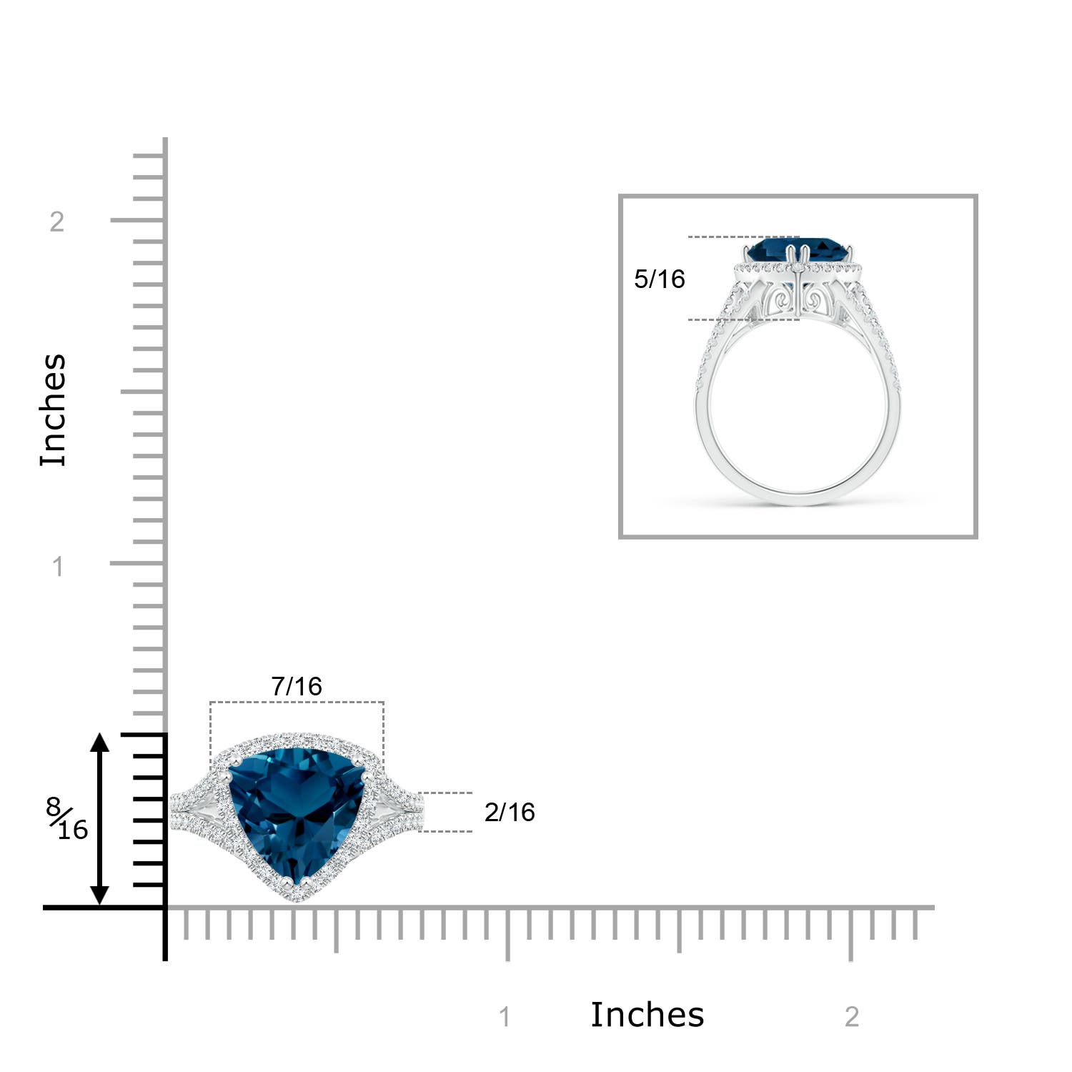 AAAA - London Blue Topaz / 3.16 CT / 14 KT White Gold