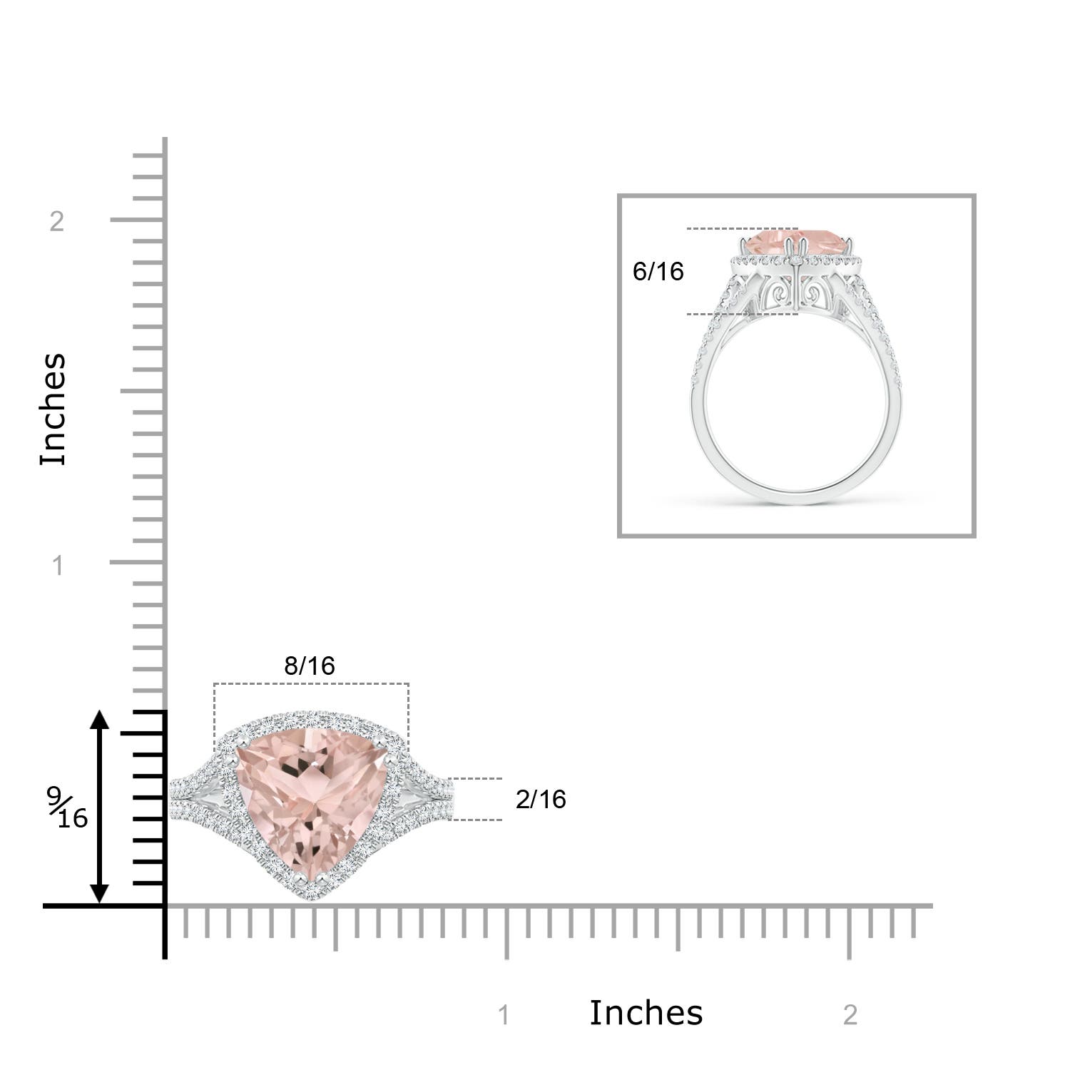 A - Morganite / 3.06 CT / 14 KT White Gold