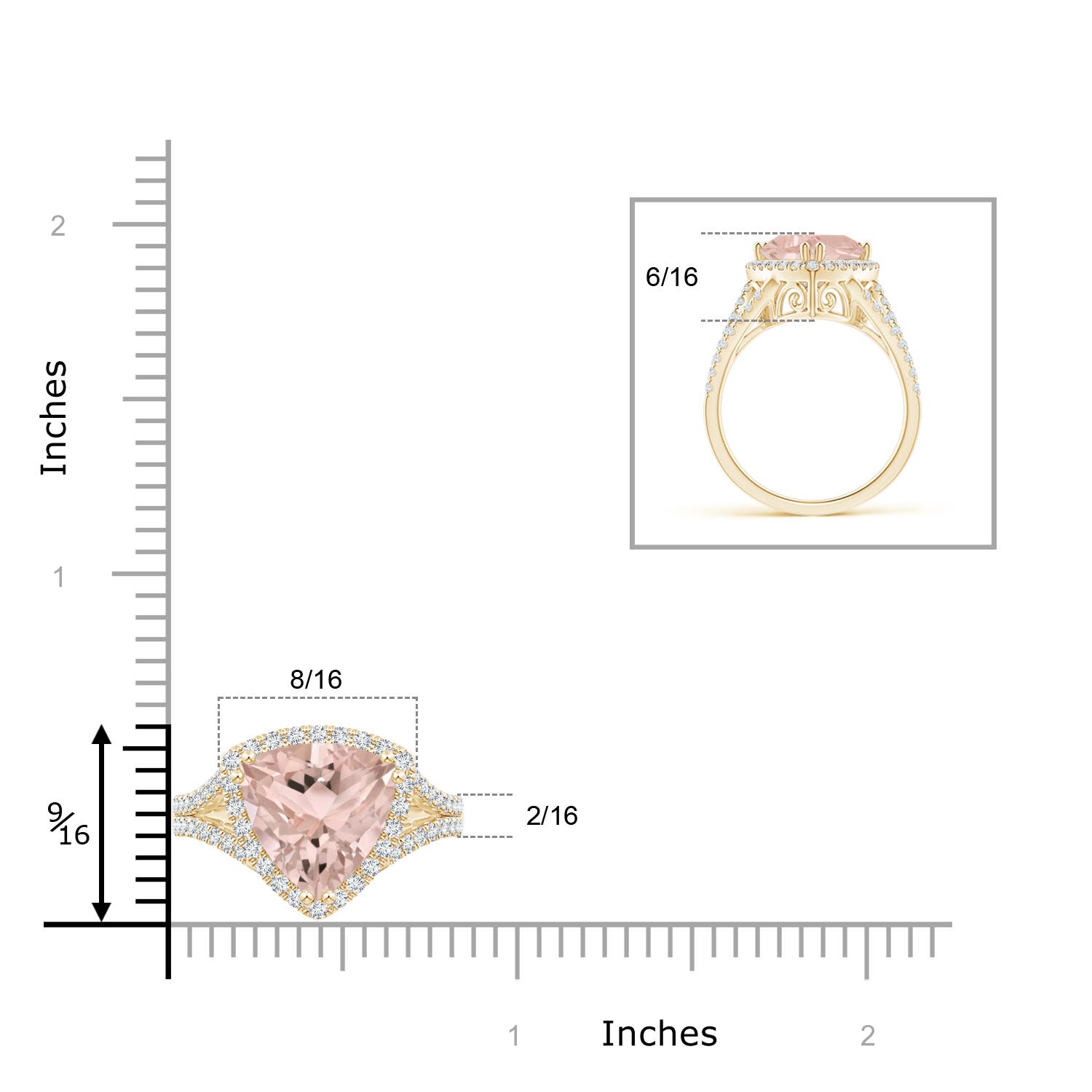 A - Morganite / 3.06 CT / 14 KT Yellow Gold