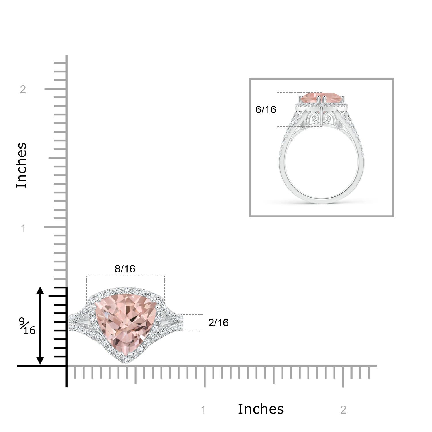 AA - Morganite / 3.06 CT / 14 KT White Gold