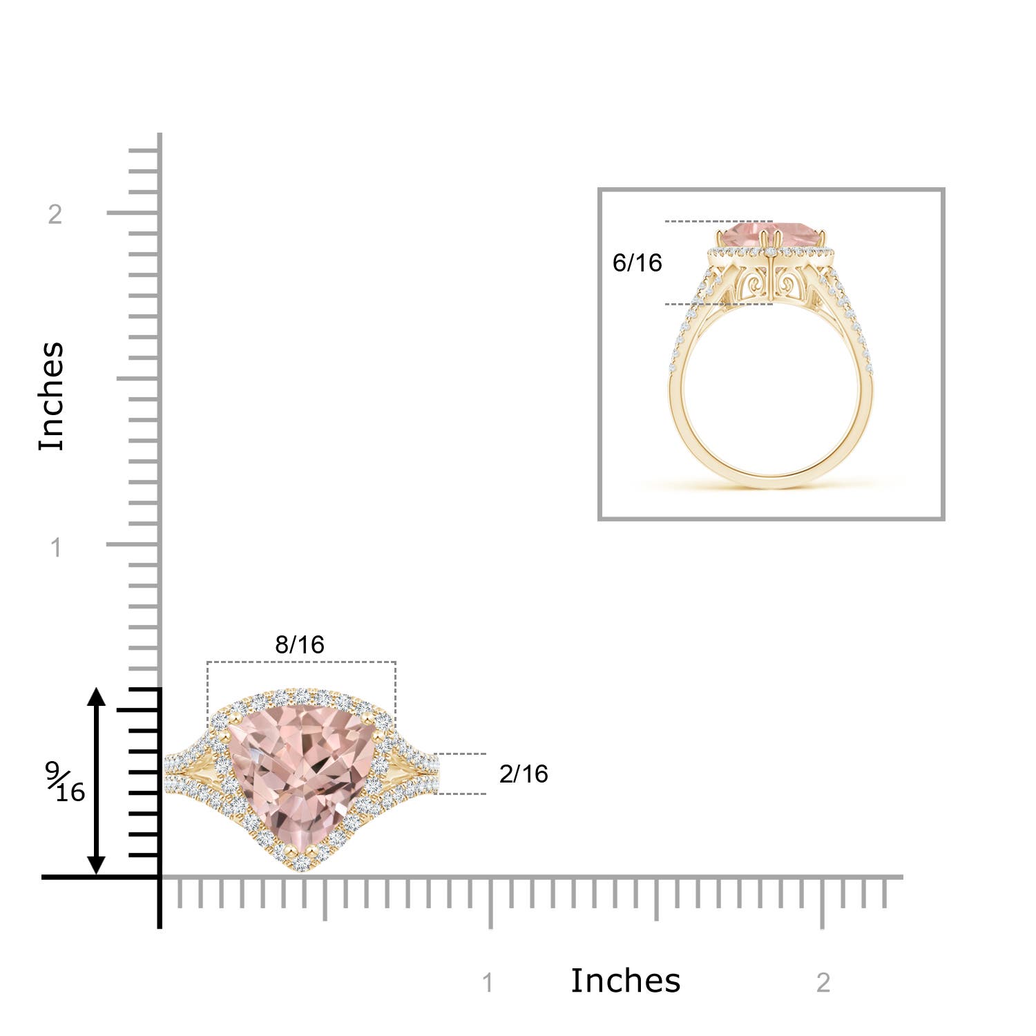 AA - Morganite / 3.06 CT / 14 KT Yellow Gold