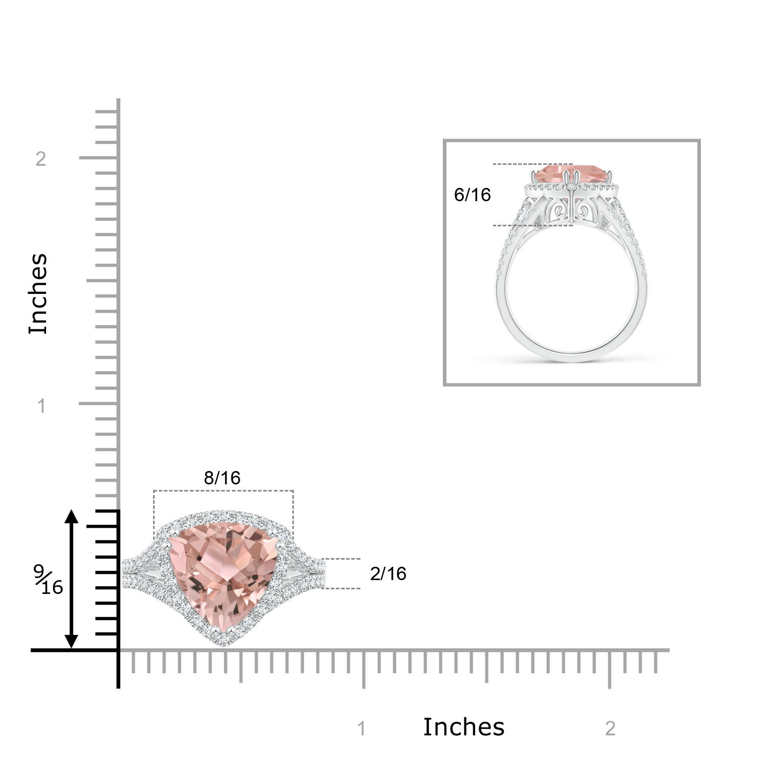 AAA - Morganite / 3.06 CT / 14 KT White Gold