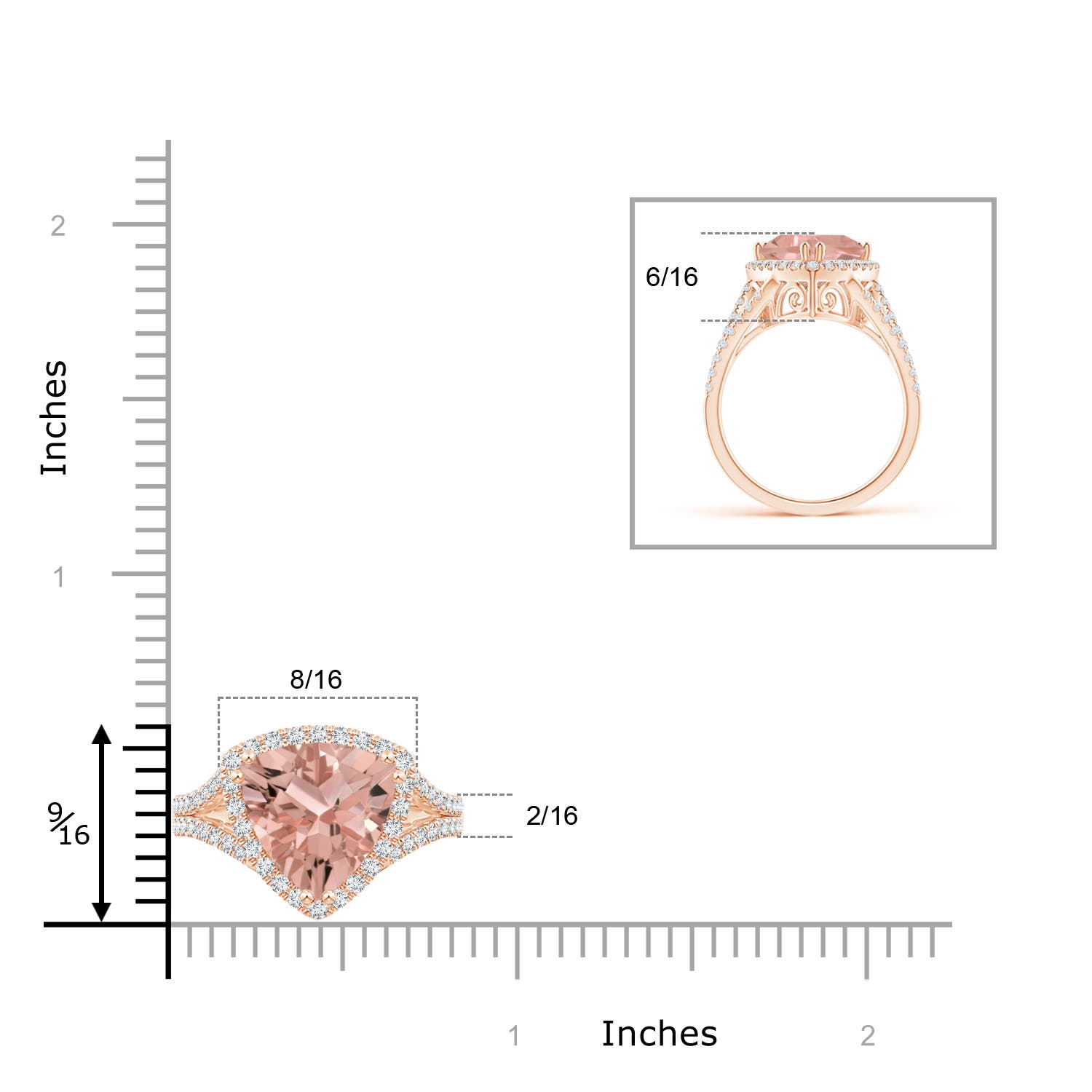 AAAA - Morganite / 3.06 CT / 14 KT Rose Gold