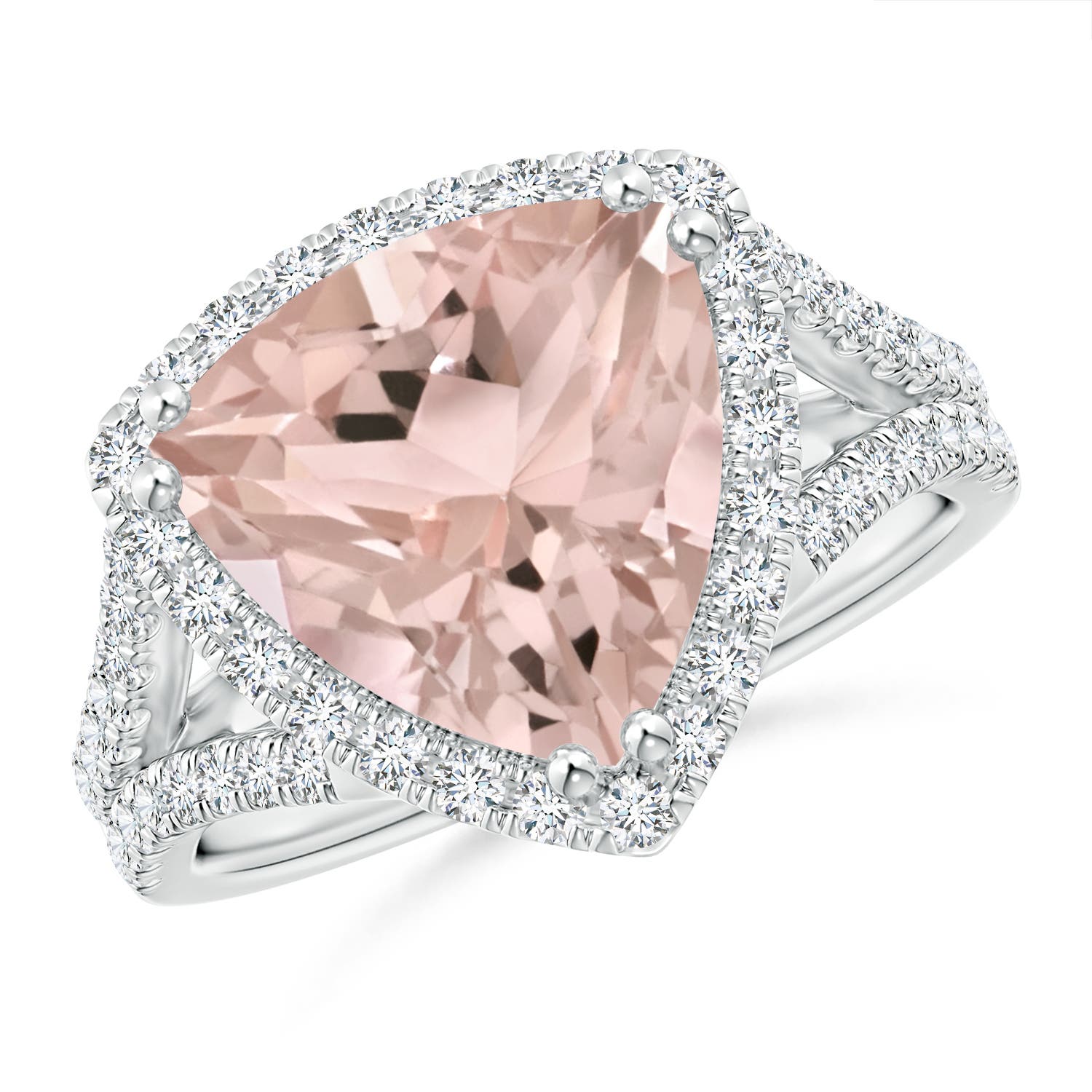 A - Morganite / 3.47 CT / 14 KT White Gold