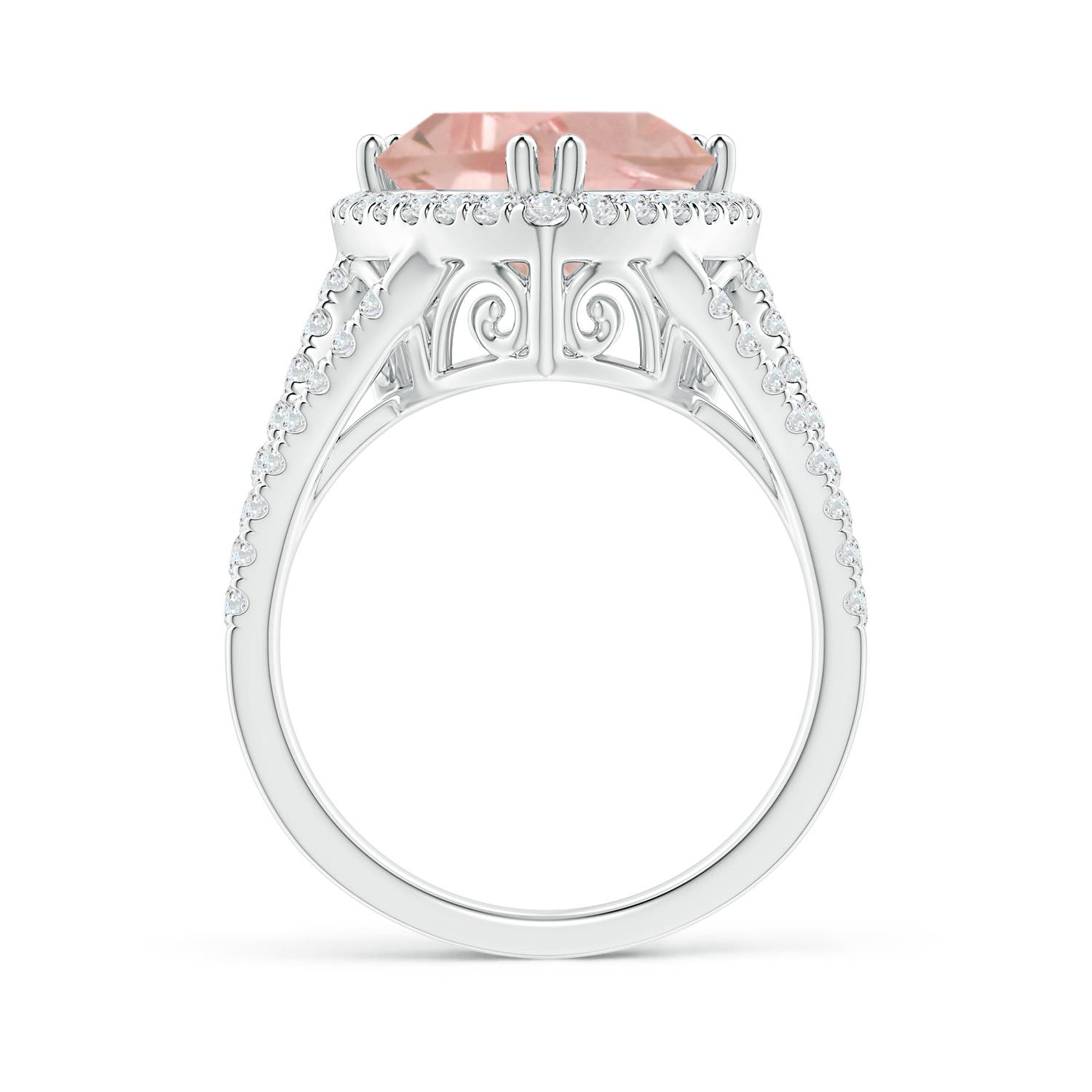 AA - Morganite / 3.47 CT / 14 KT White Gold