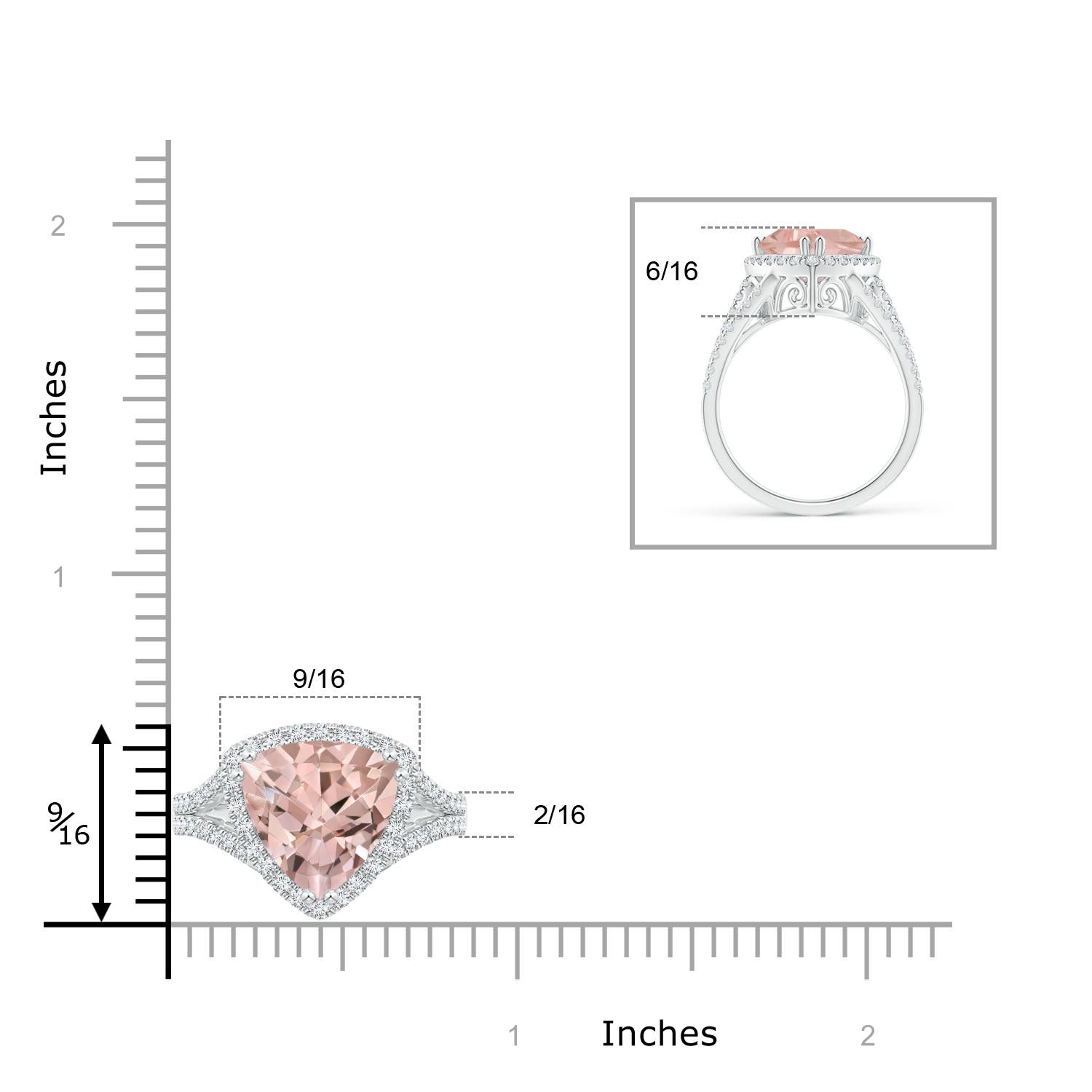 AA - Morganite / 3.47 CT / 14 KT White Gold