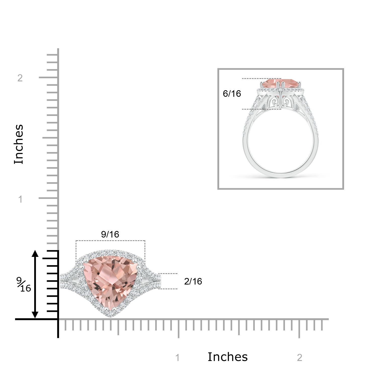 AAA - Morganite / 3.47 CT / 14 KT White Gold