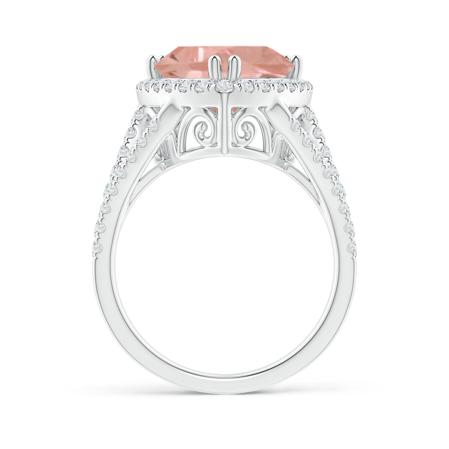 AAAA - Morganite / 3.47 CT / 14 KT White Gold