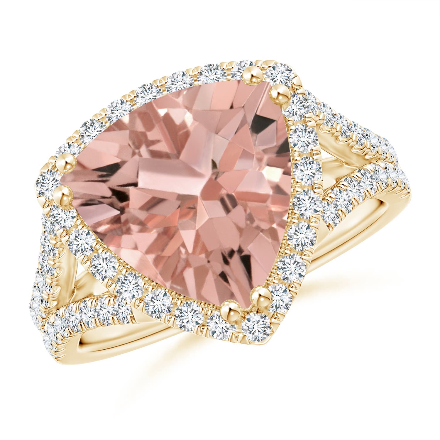 AAAA - Morganite / 3.47 CT / 14 KT Yellow Gold