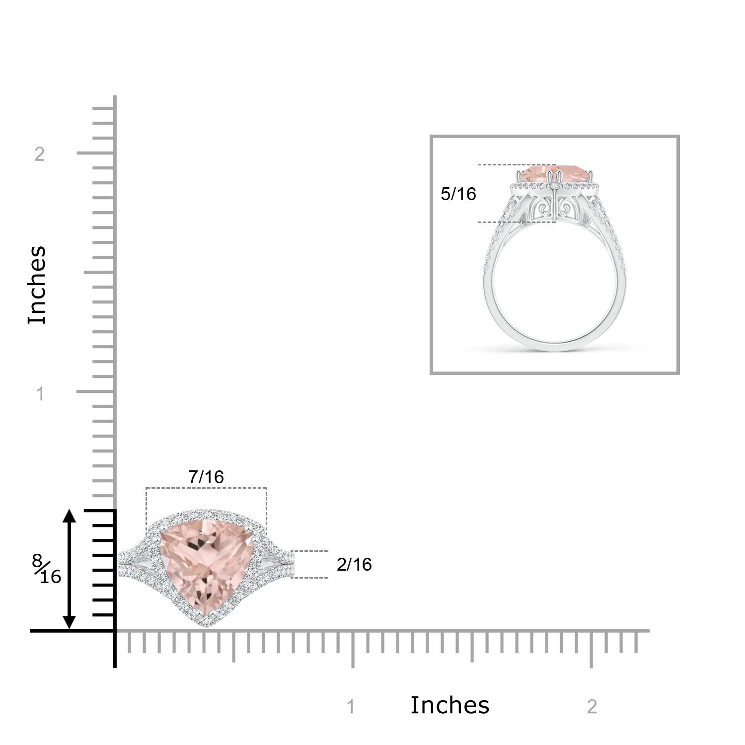 A - Morganite / 2.36 CT / 14 KT White Gold