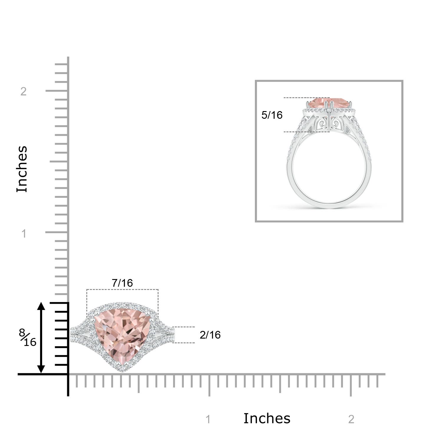 AA - Morganite / 2.36 CT / 14 KT White Gold