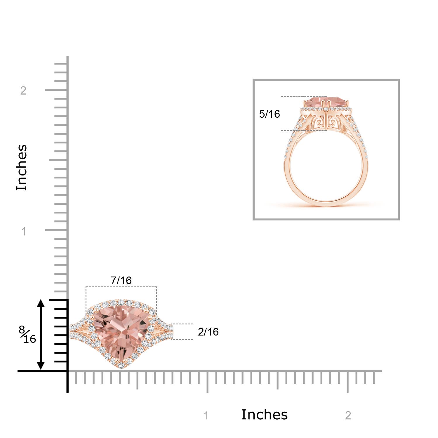 AAAA - Morganite / 2.36 CT / 14 KT Rose Gold