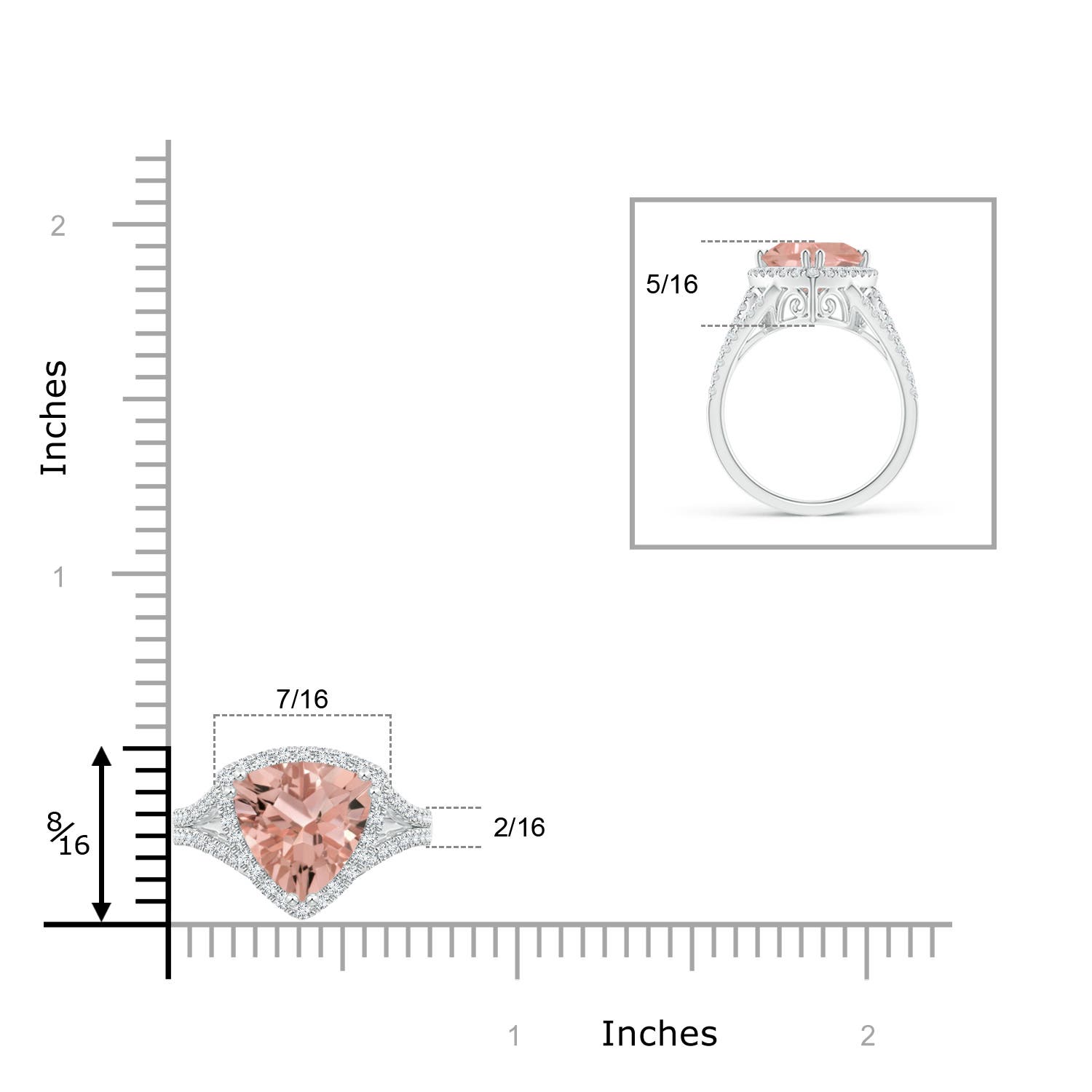 AAAA - Morganite / 2.36 CT / 14 KT White Gold