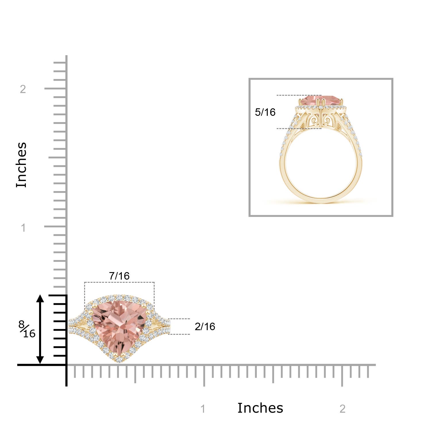 AAAA - Morganite / 2.36 CT / 14 KT Yellow Gold