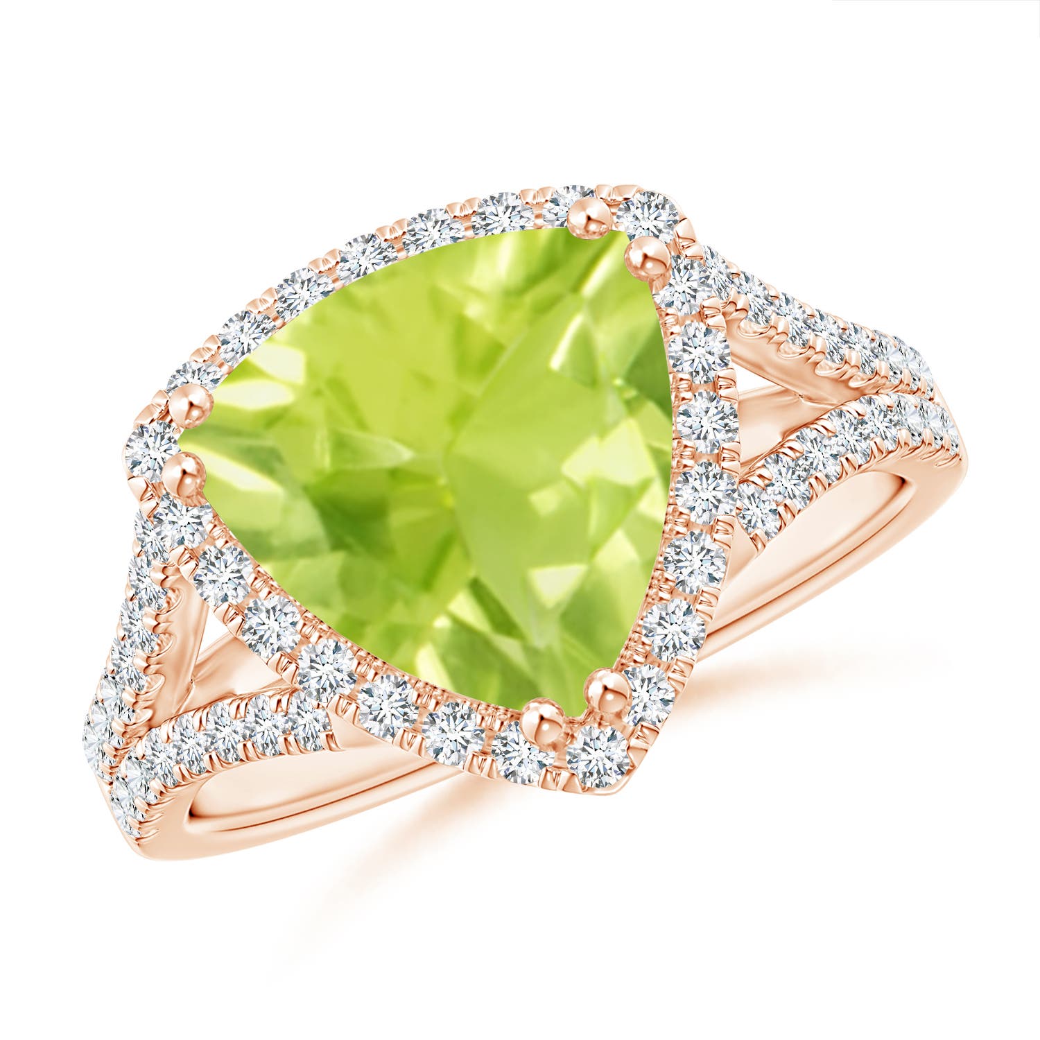 A - Peridot / 3.36 CT / 14 KT Rose Gold