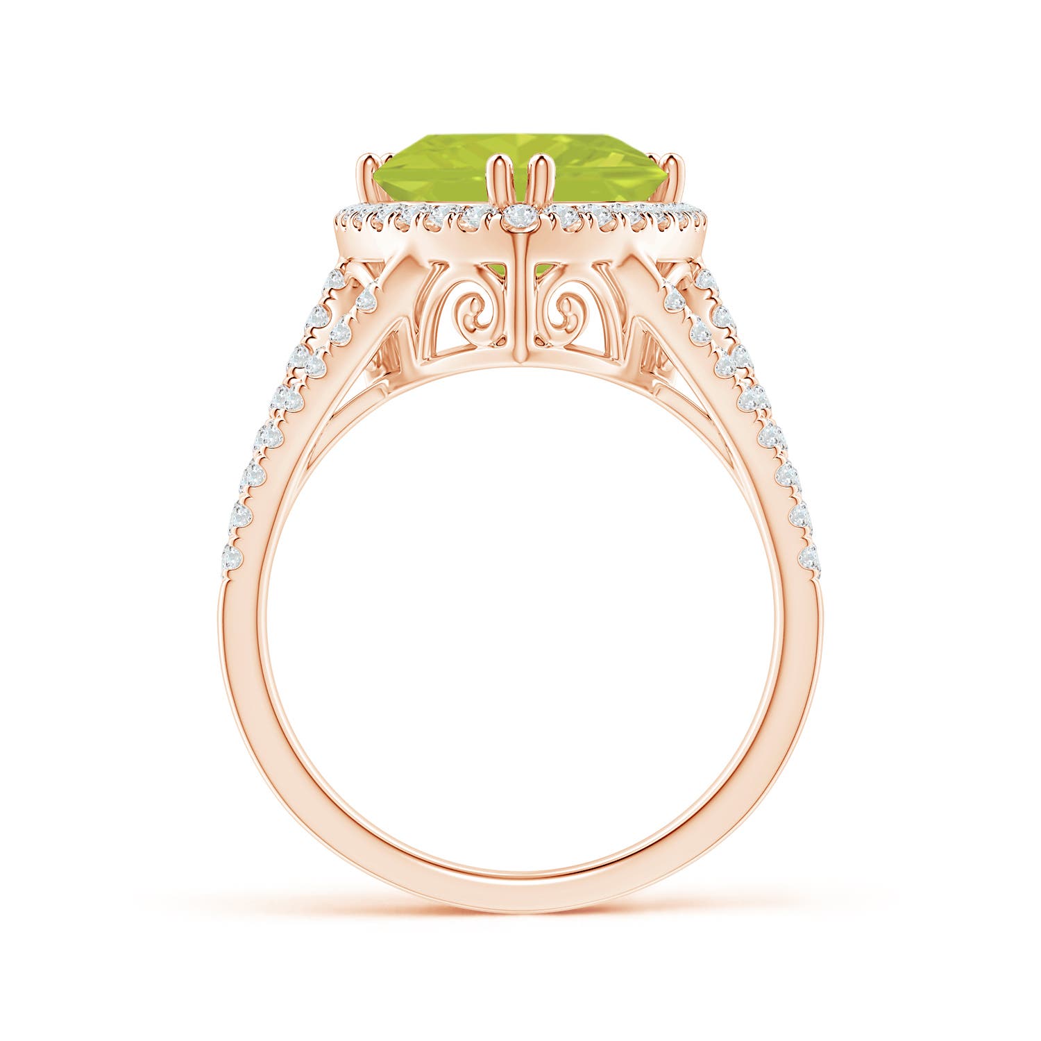 A - Peridot / 3.36 CT / 14 KT Rose Gold