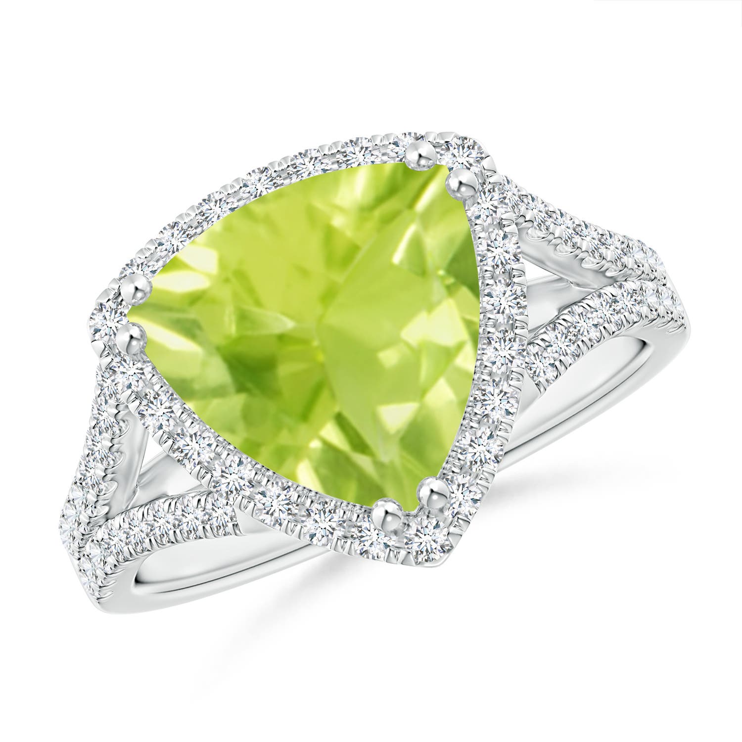 A - Peridot / 3.36 CT / 14 KT White Gold