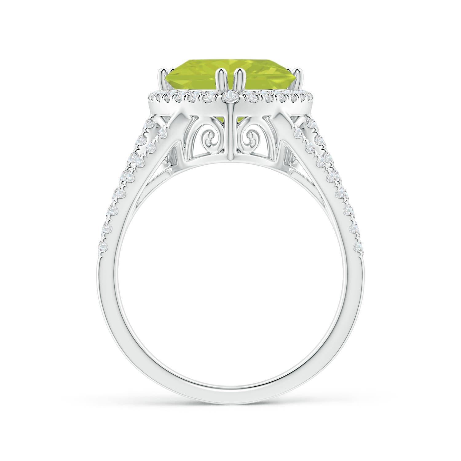 A - Peridot / 3.36 CT / 14 KT White Gold