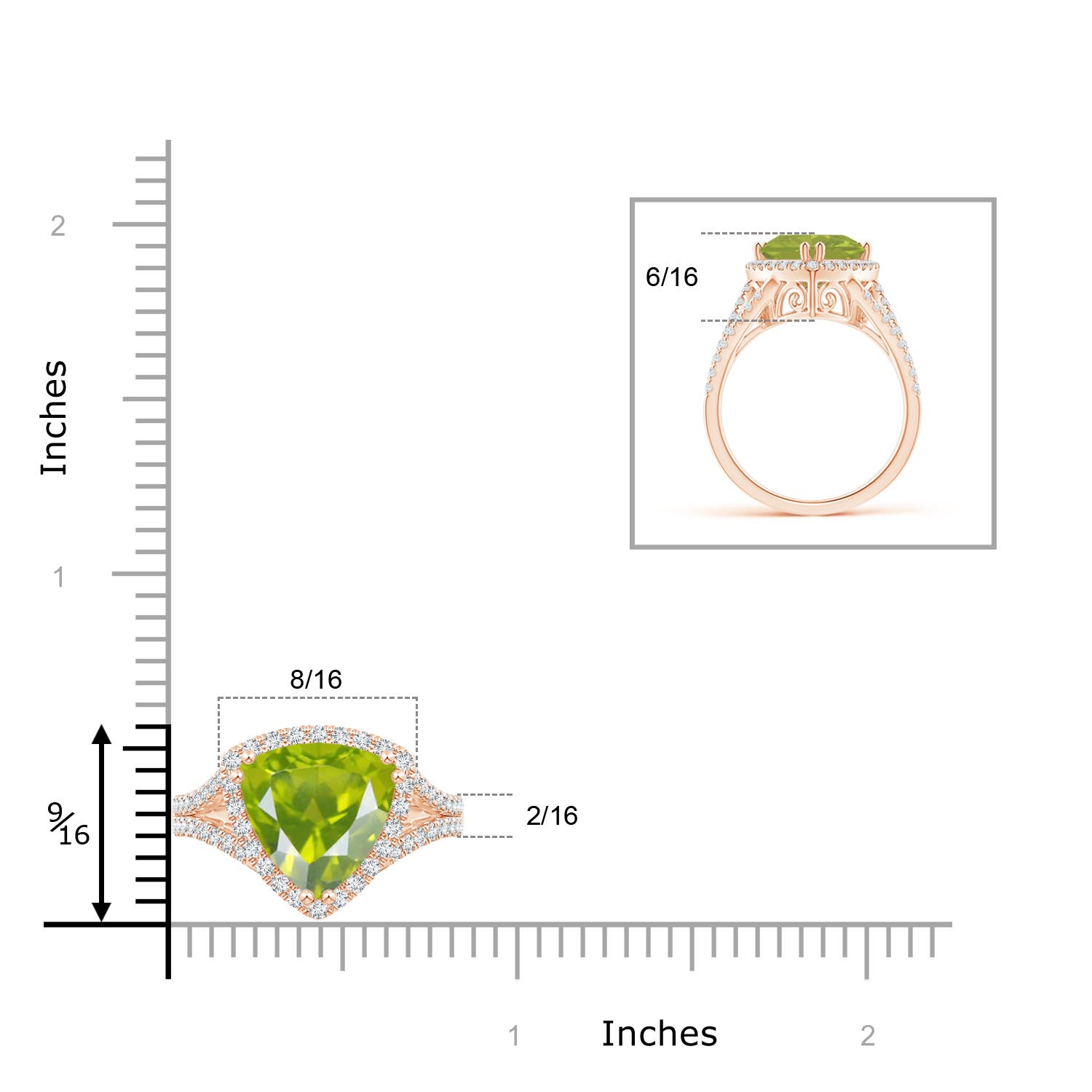 AA - Peridot / 3.36 CT / 14 KT Rose Gold