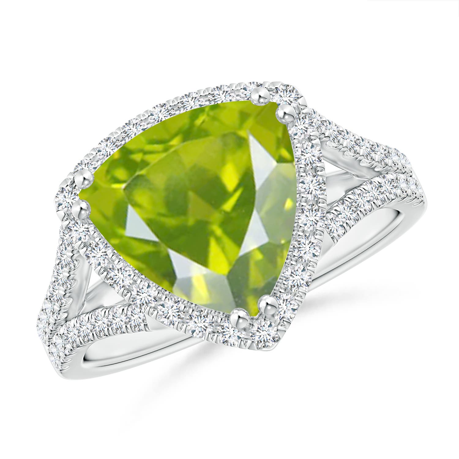 AA - Peridot / 3.36 CT / 14 KT White Gold