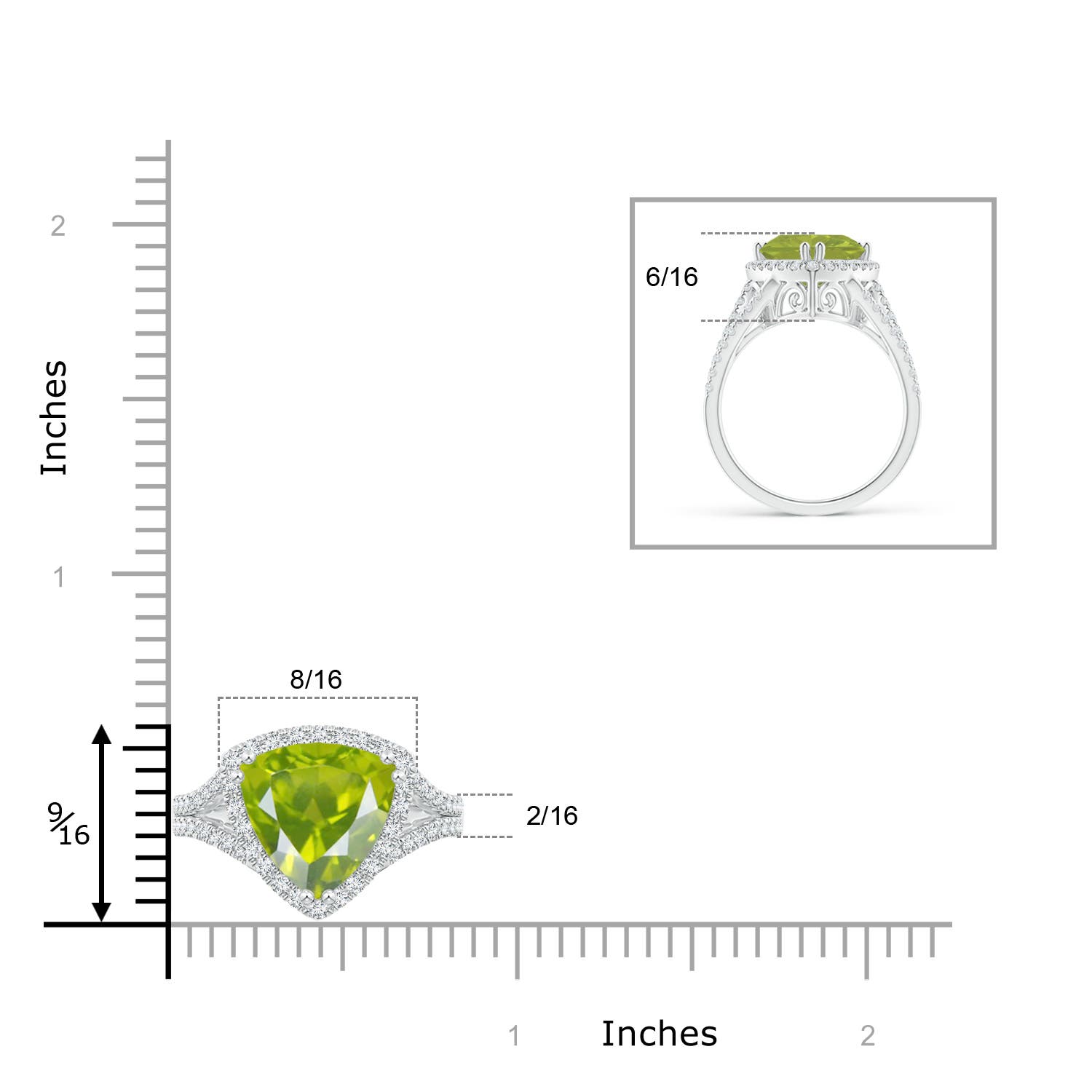 AA - Peridot / 3.36 CT / 14 KT White Gold