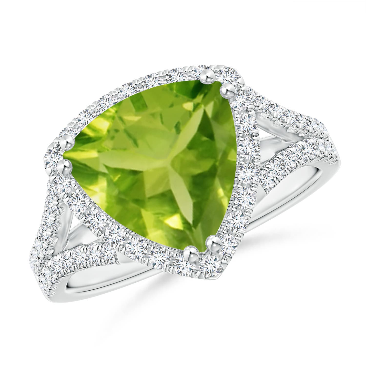 AAA - Peridot / 3.36 CT / 14 KT White Gold