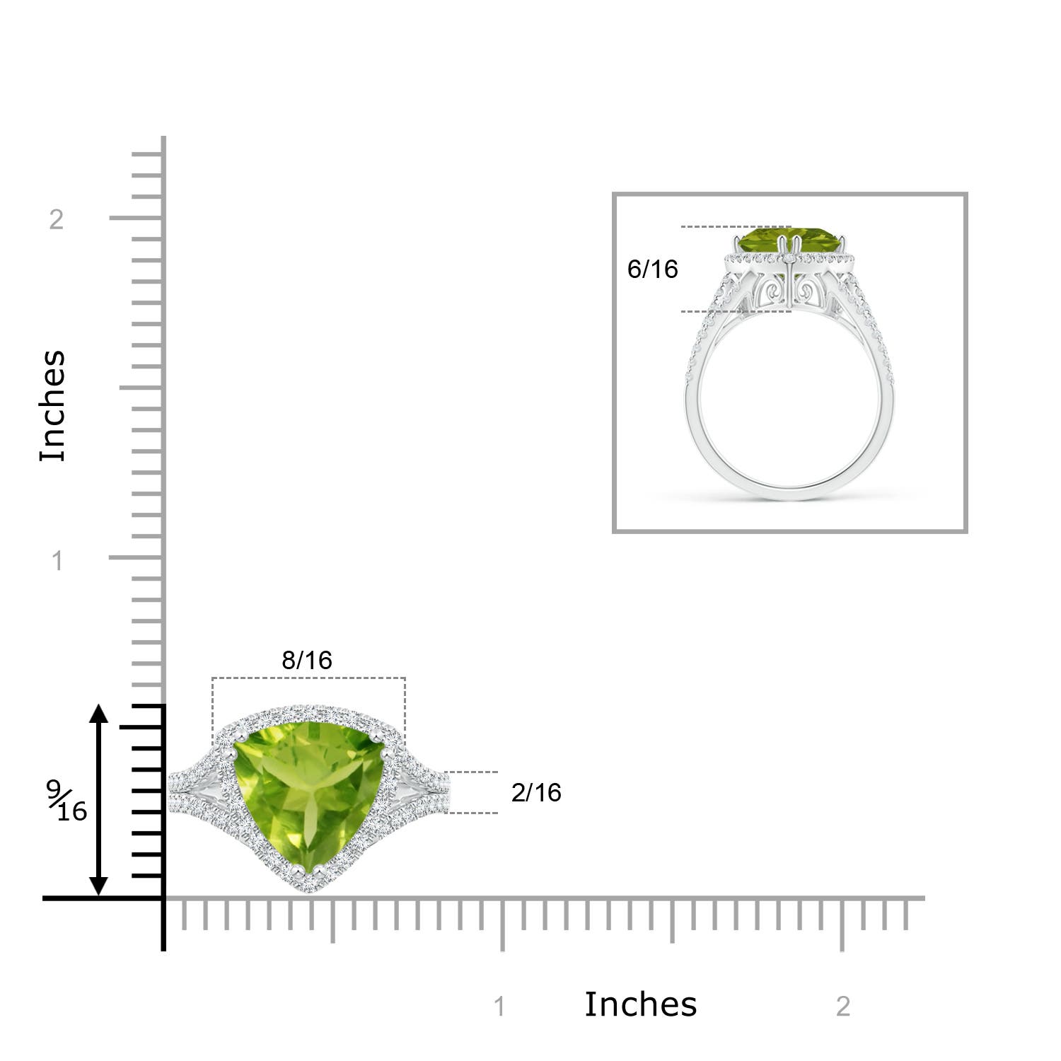 AAA - Peridot / 3.36 CT / 14 KT White Gold