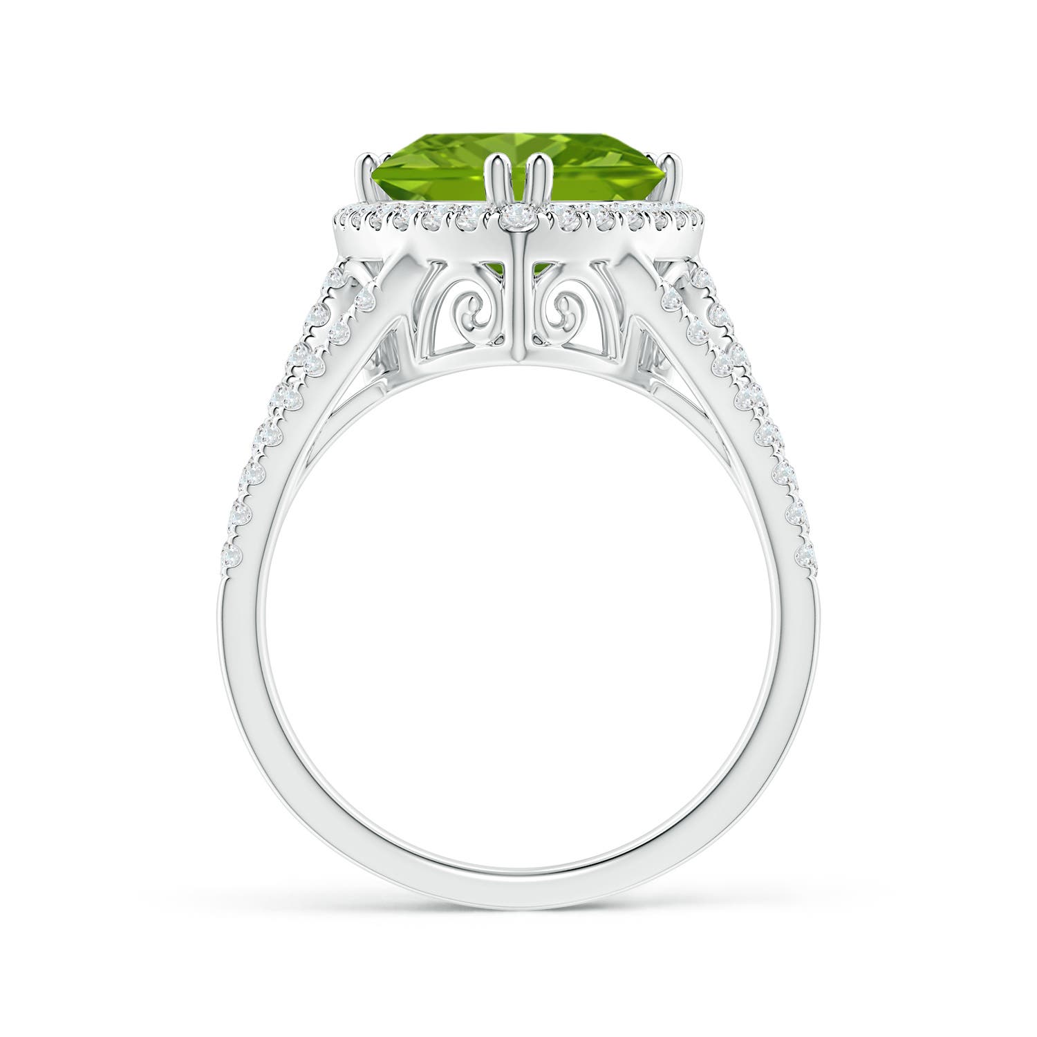 AAAA - Peridot / 3.36 CT / 14 KT White Gold