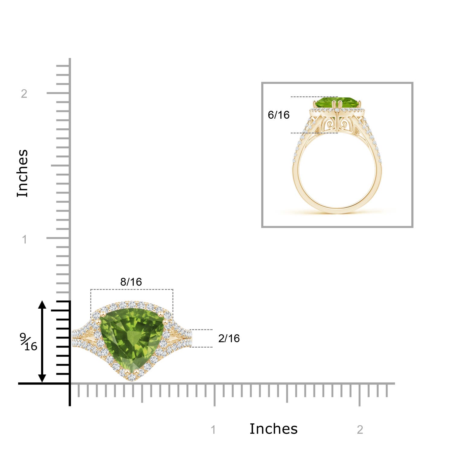 AAAA - Peridot / 3.36 CT / 14 KT Yellow Gold