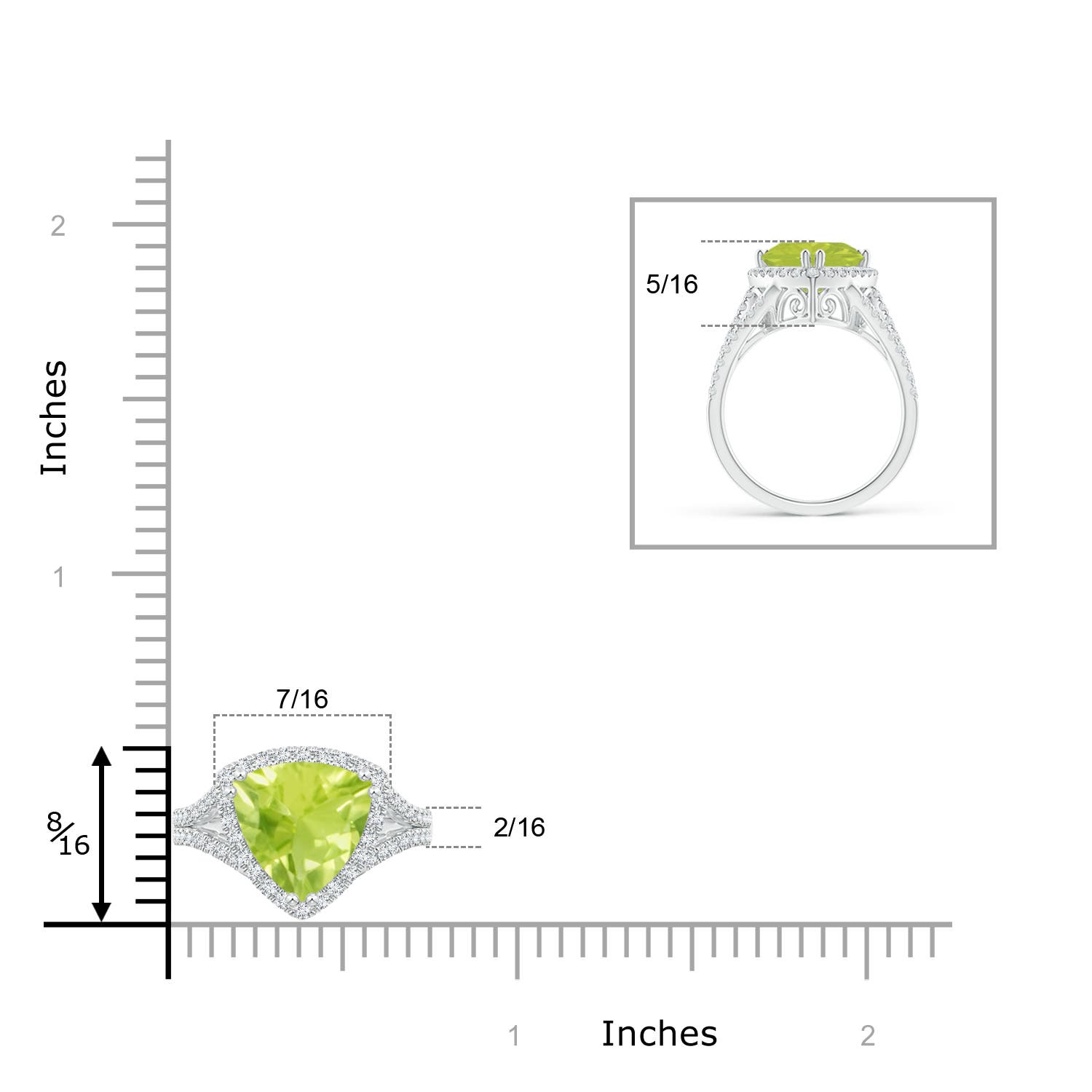 A - Peridot / 3.06 CT / 14 KT White Gold