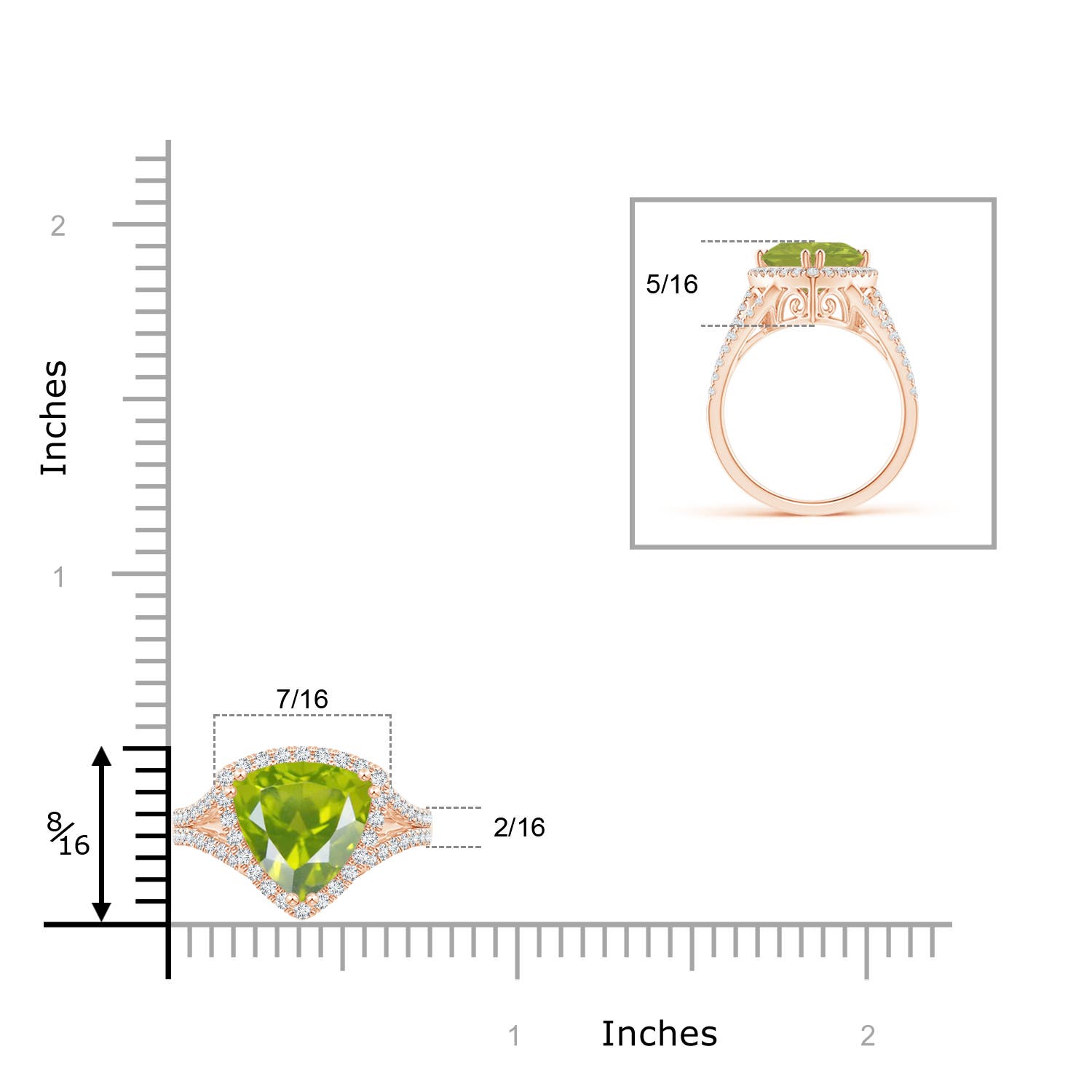 AA - Peridot / 3.06 CT / 14 KT Rose Gold