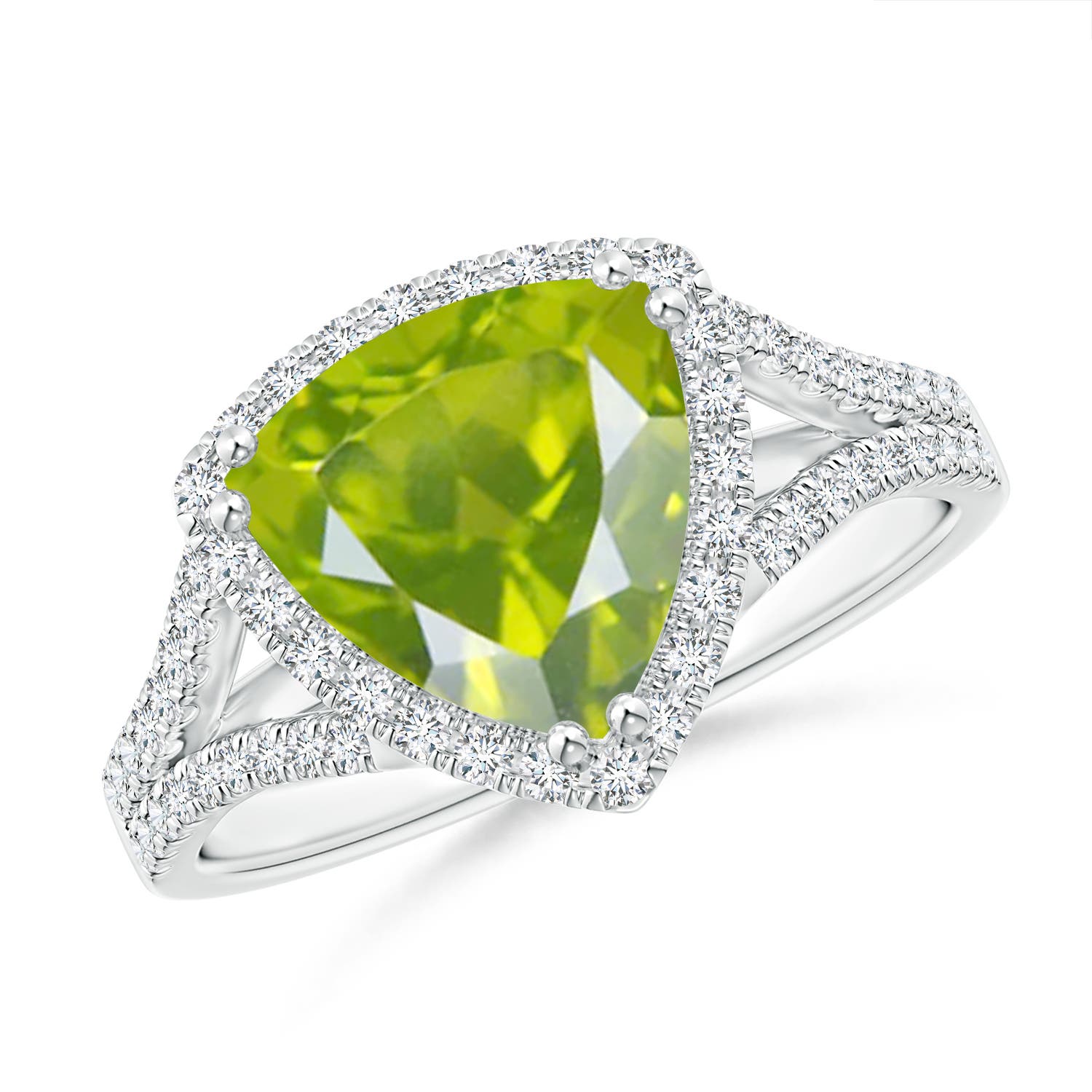 AA - Peridot / 3.06 CT / 14 KT White Gold