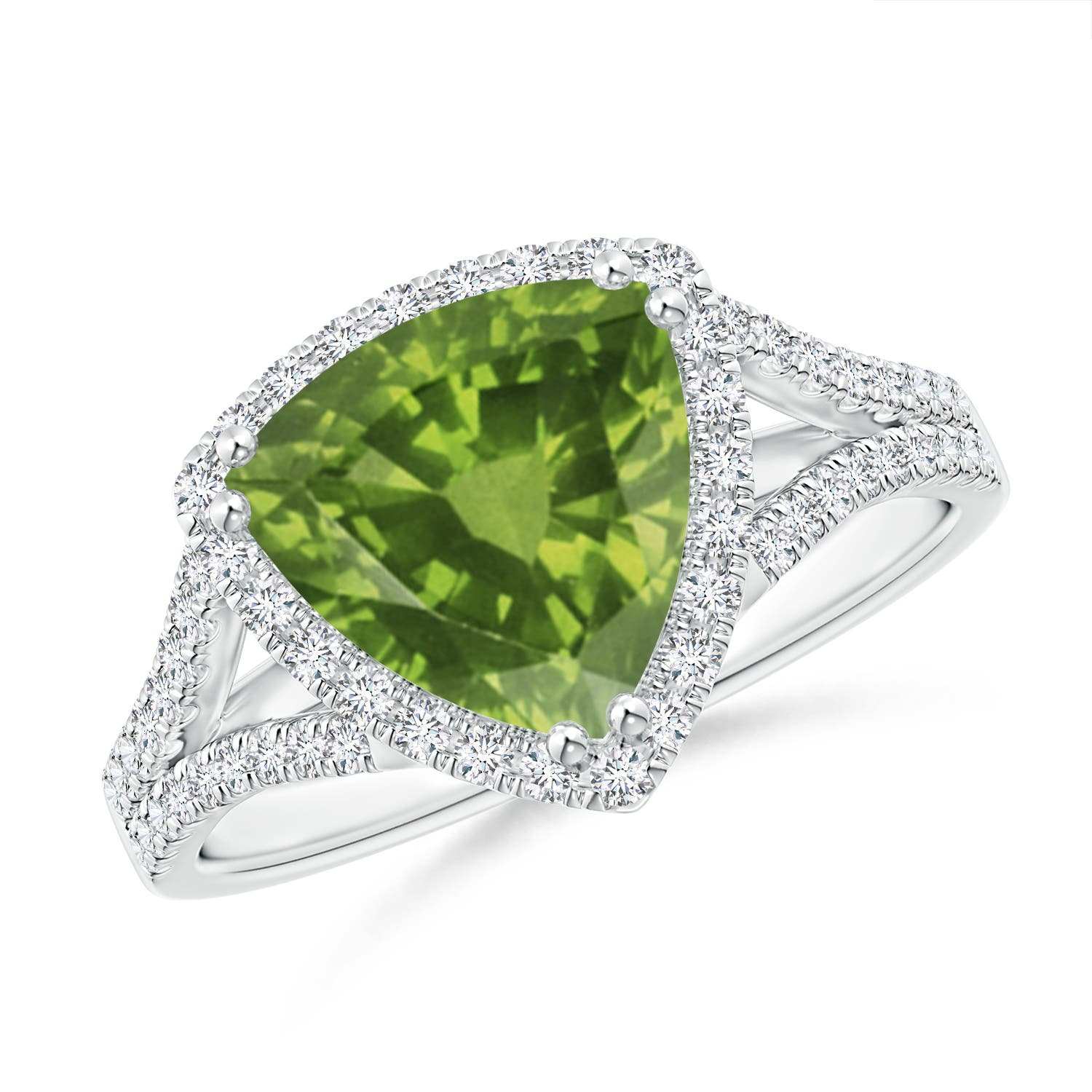 AAAA - Peridot / 3.06 CT / 14 KT White Gold