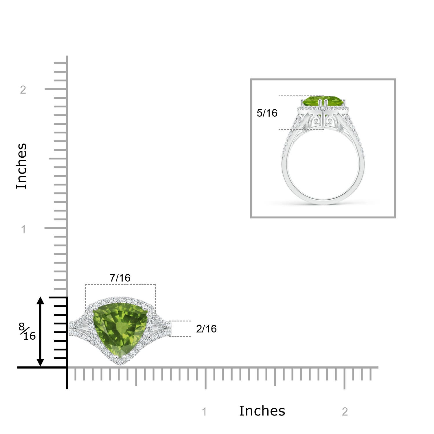 AAAA - Peridot / 3.06 CT / 14 KT White Gold