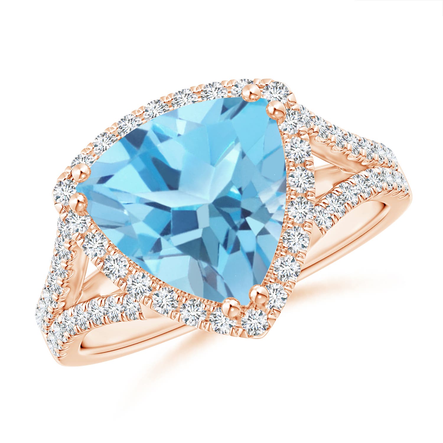 A - Swiss Blue Topaz / 4.36 CT / 14 KT Rose Gold