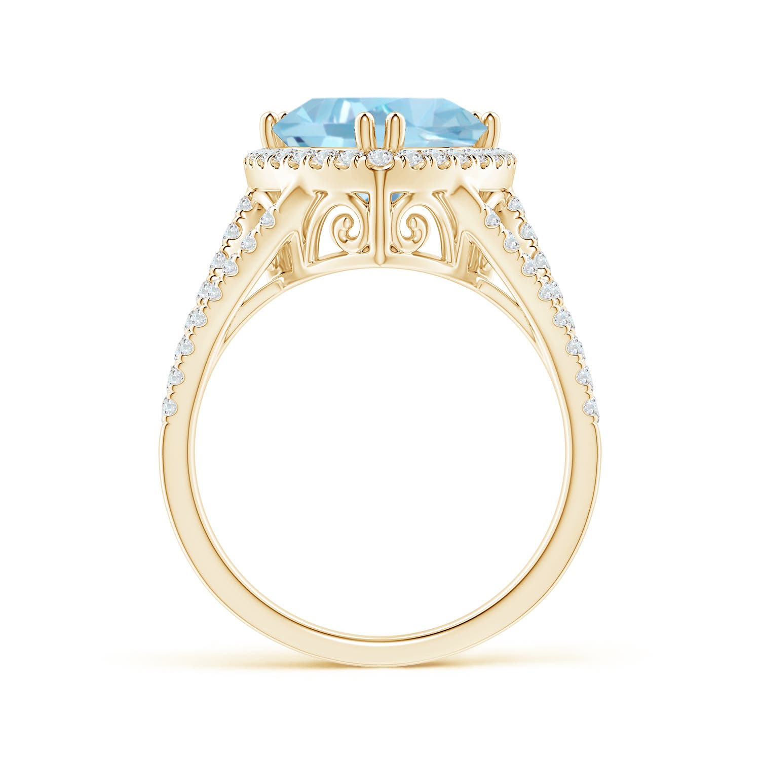 A - Swiss Blue Topaz / 4.36 CT / 14 KT Yellow Gold