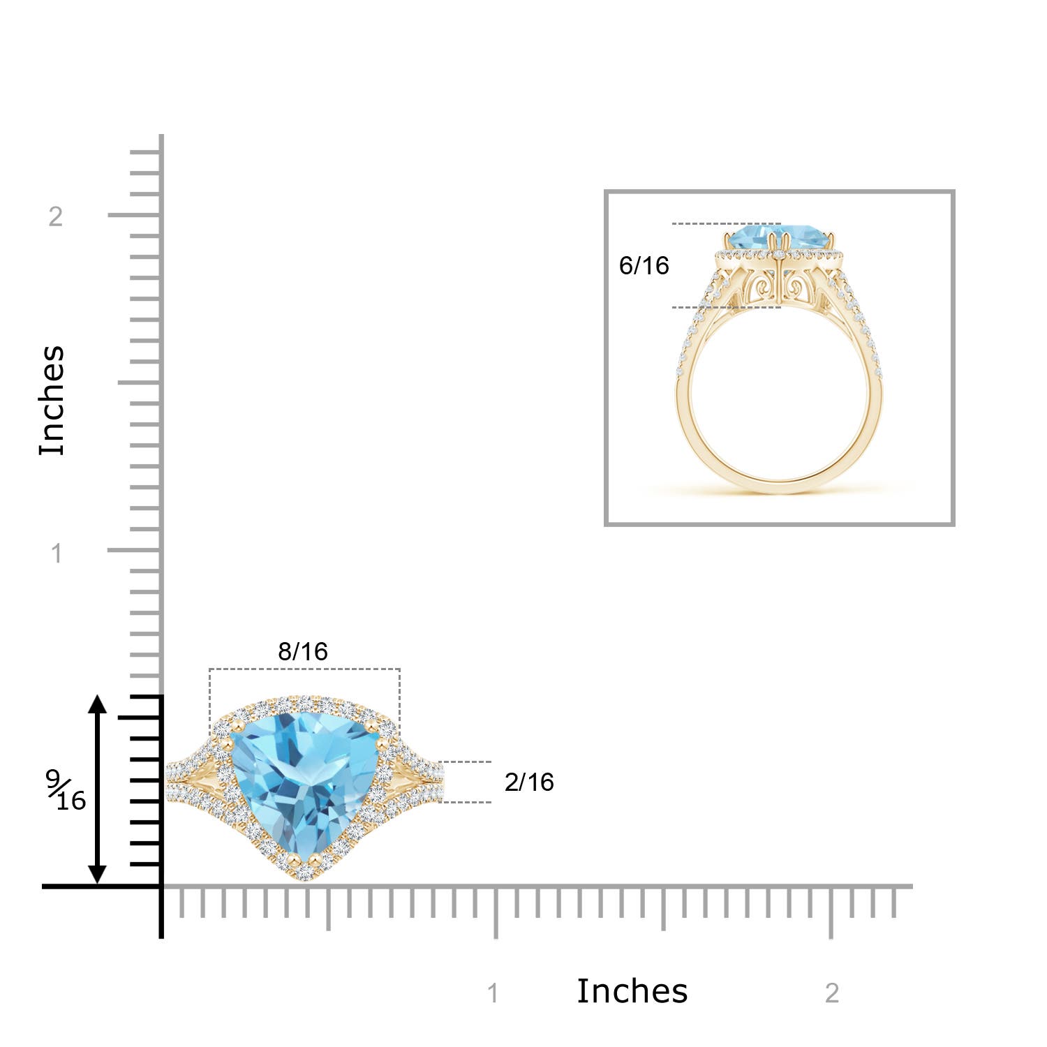 A - Swiss Blue Topaz / 4.36 CT / 14 KT Yellow Gold