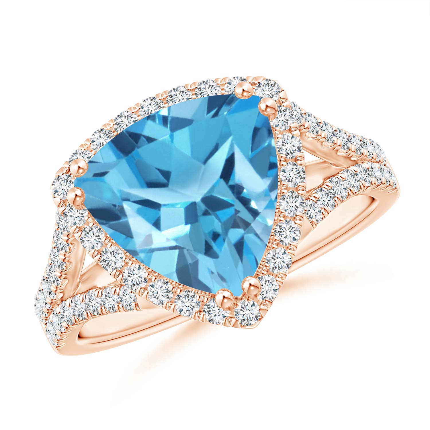 AA - Swiss Blue Topaz / 4.36 CT / 14 KT Rose Gold