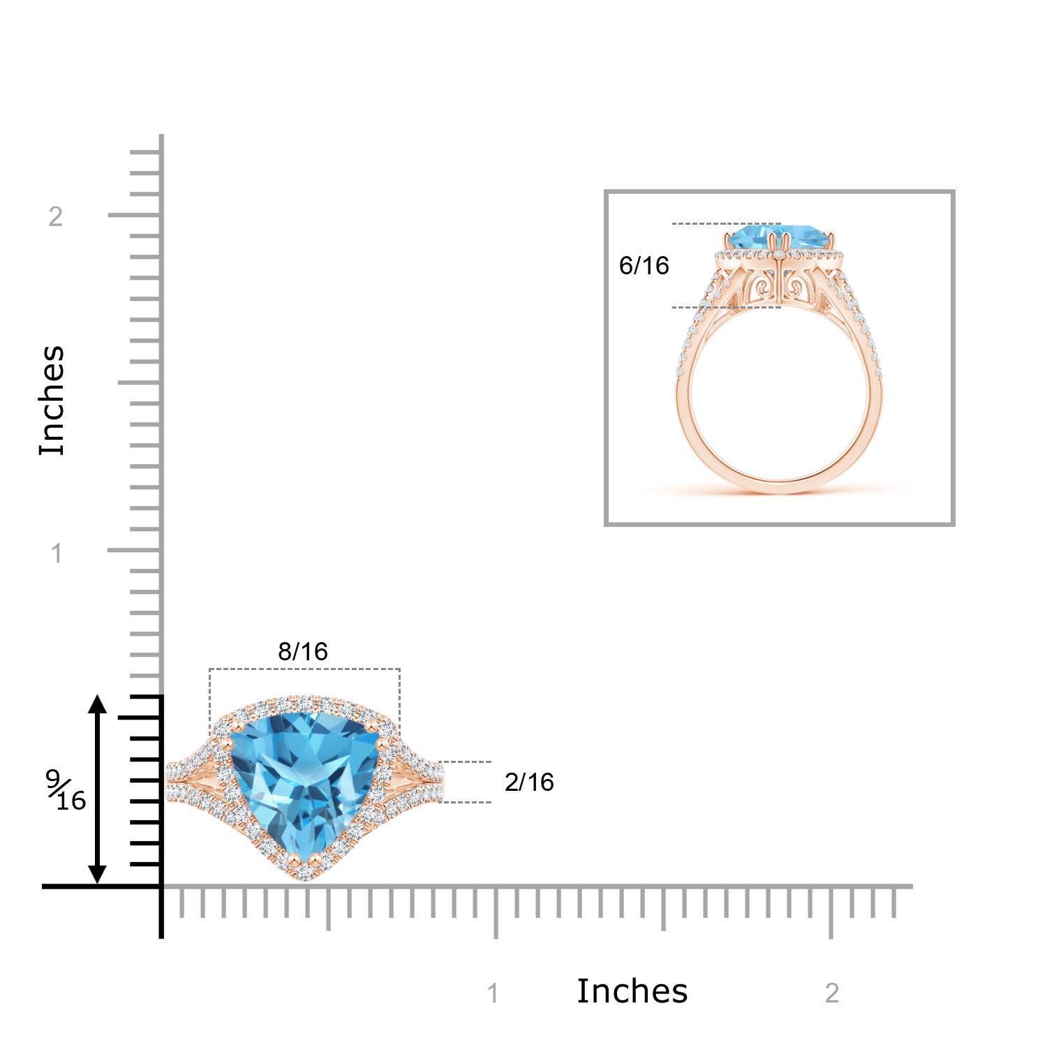 AA - Swiss Blue Topaz / 4.36 CT / 14 KT Rose Gold