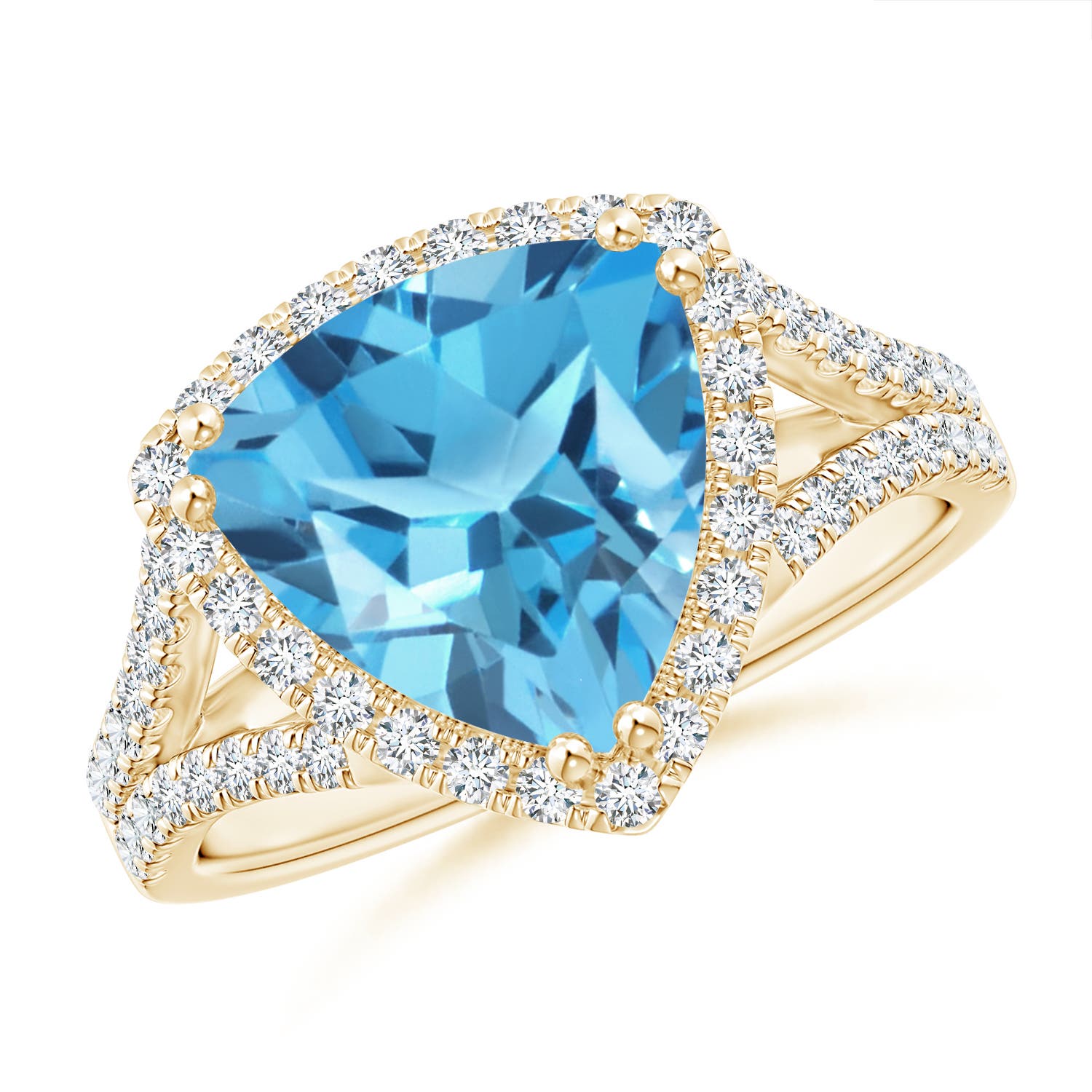 AA - Swiss Blue Topaz / 4.36 CT / 14 KT Yellow Gold