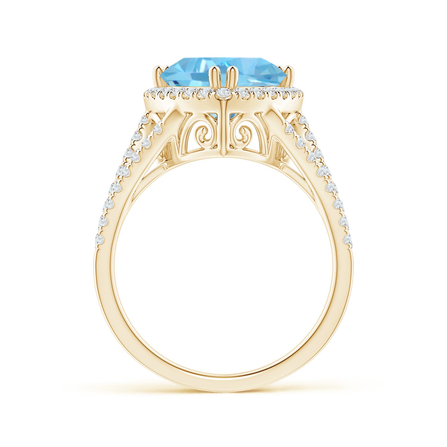 AA - Swiss Blue Topaz / 4.36 CT / 14 KT Yellow Gold