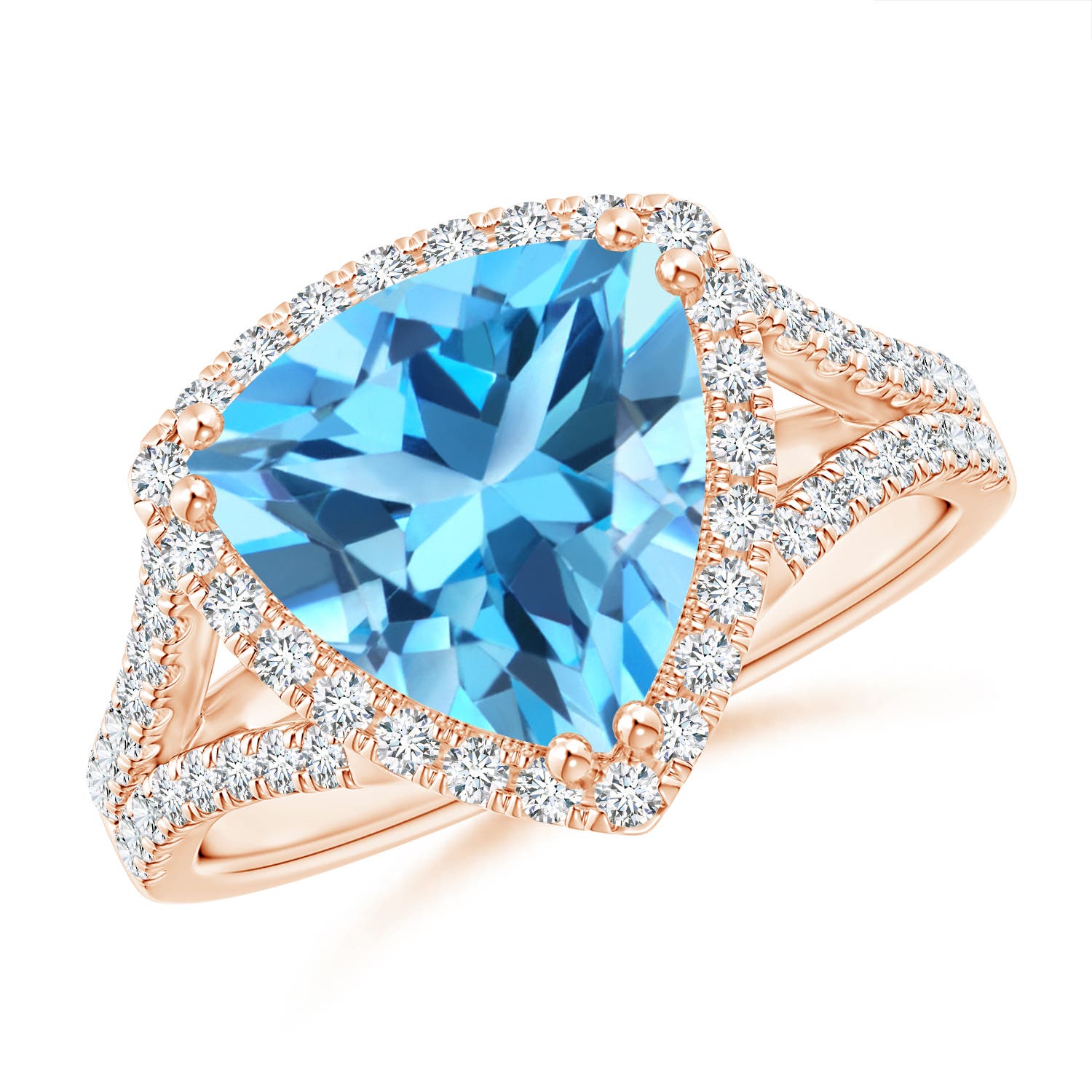 AAA - Swiss Blue Topaz / 4.36 CT / 14 KT Rose Gold