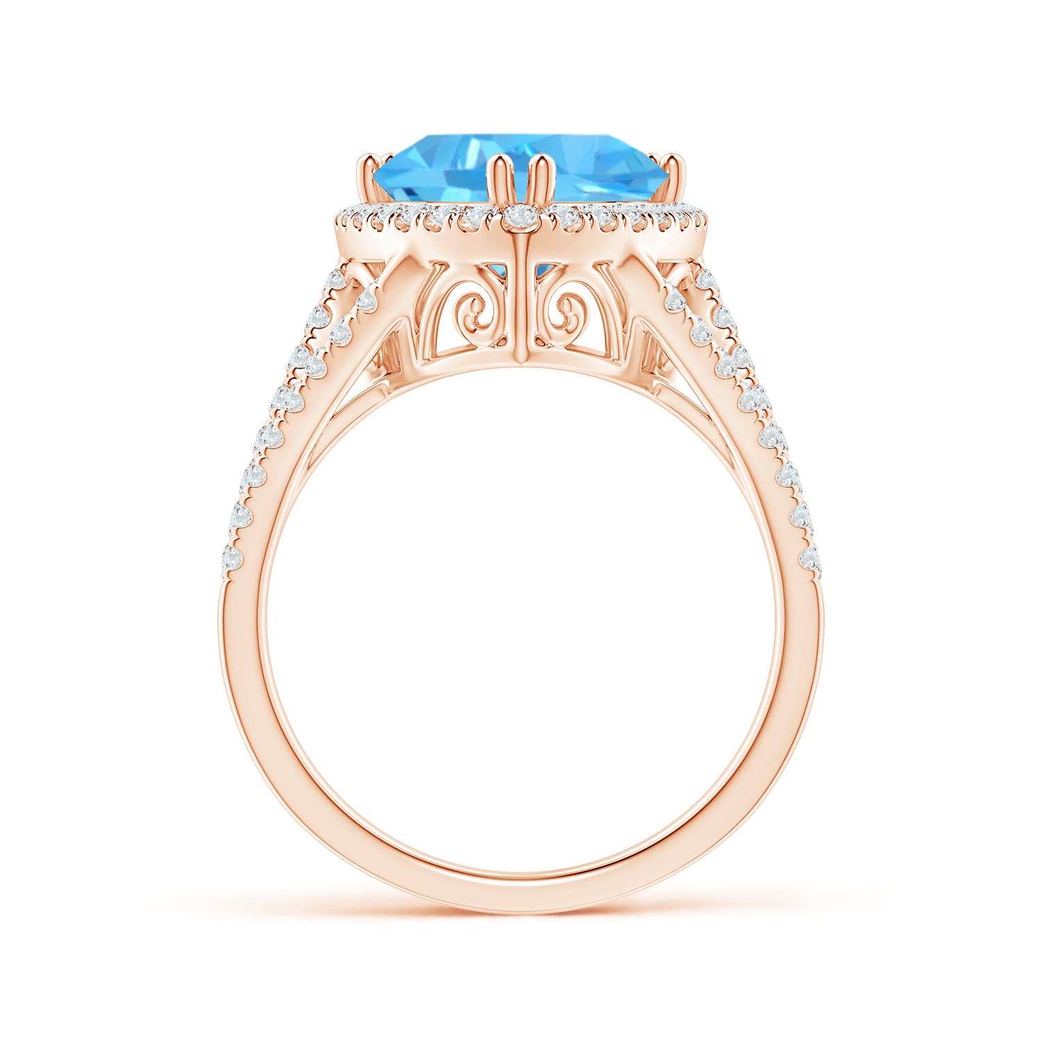 AAA - Swiss Blue Topaz / 4.36 CT / 14 KT Rose Gold