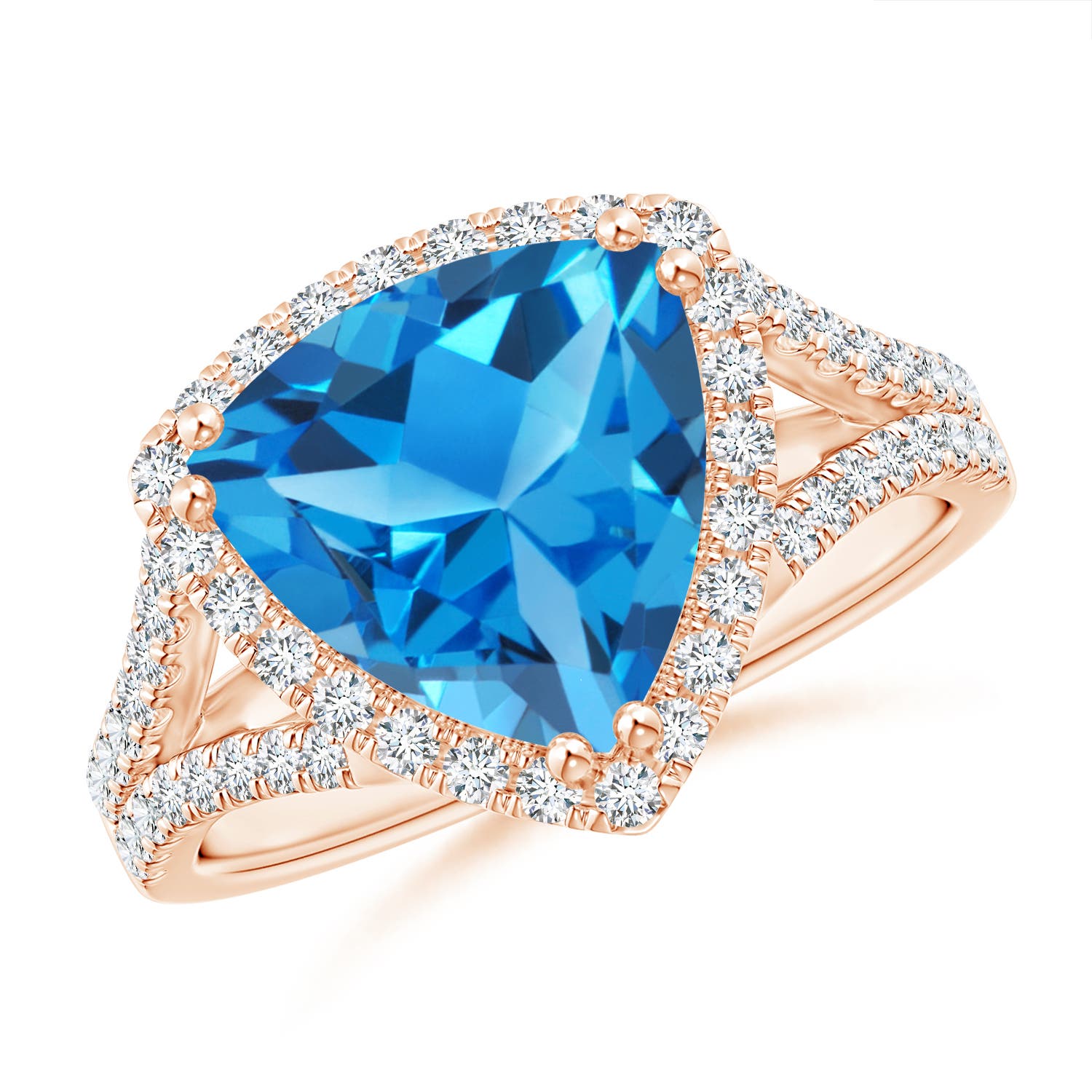 AAAA - Swiss Blue Topaz / 4.36 CT / 14 KT Rose Gold